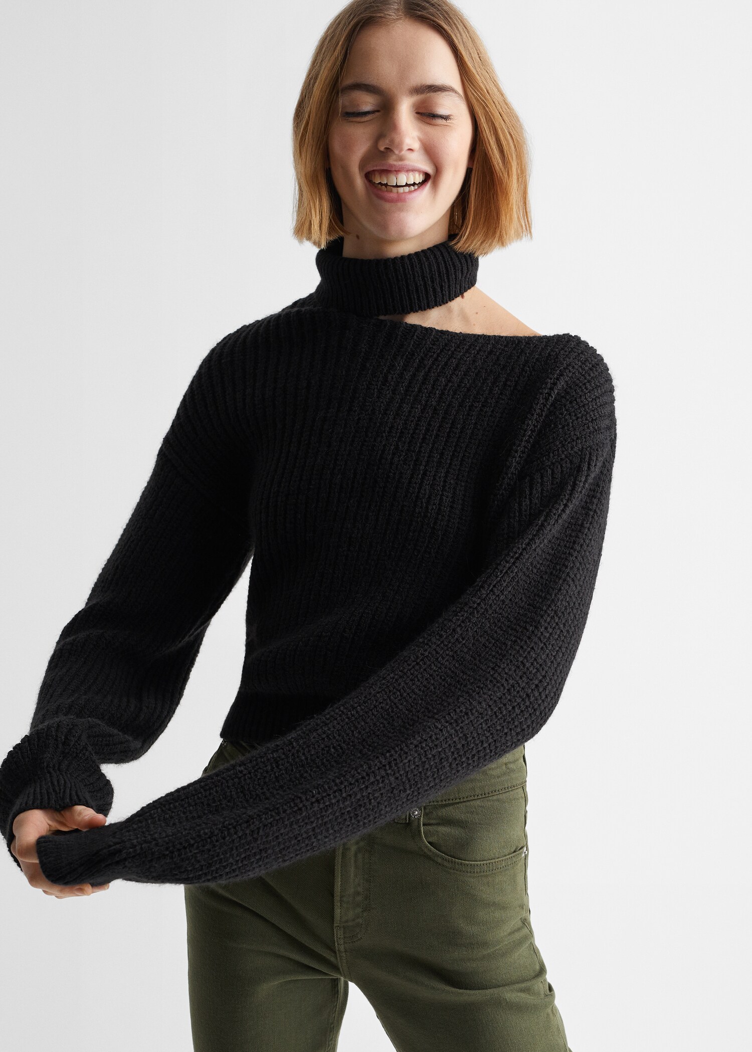 Cut-out neck sweater - Girls | MANGO OUTLET USA