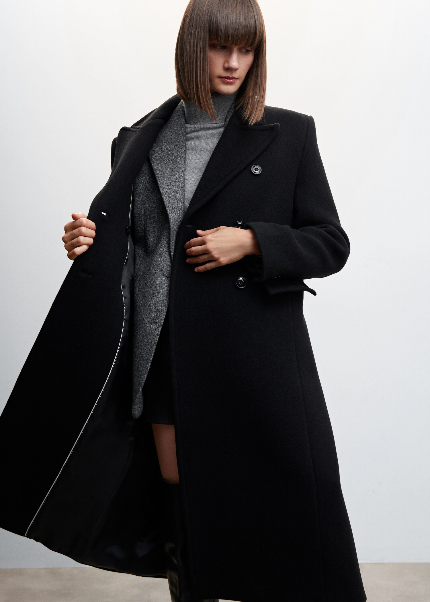 Double-breasted wool coat - Medium plane