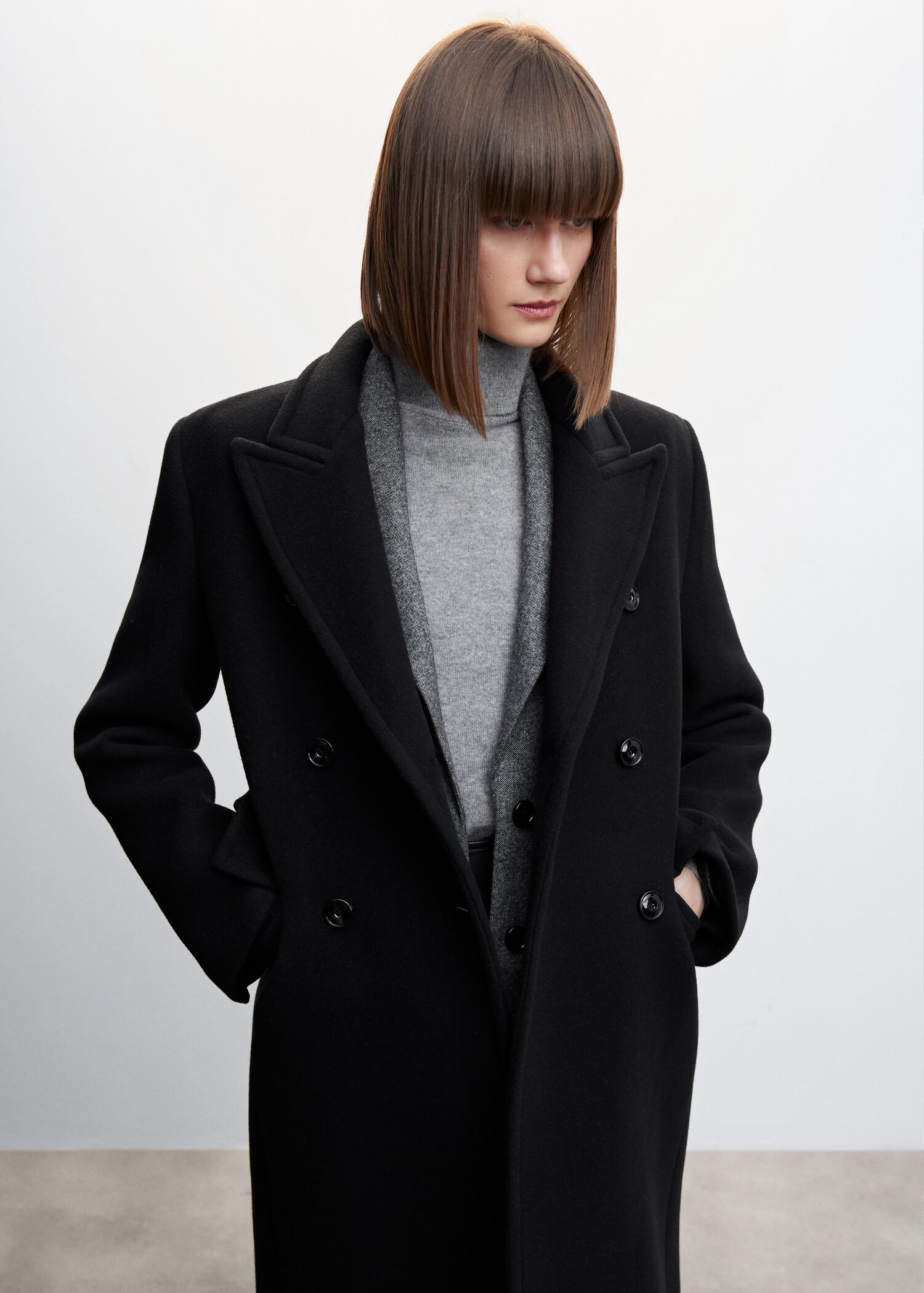 Double-breasted wool coat - Details of the article 1