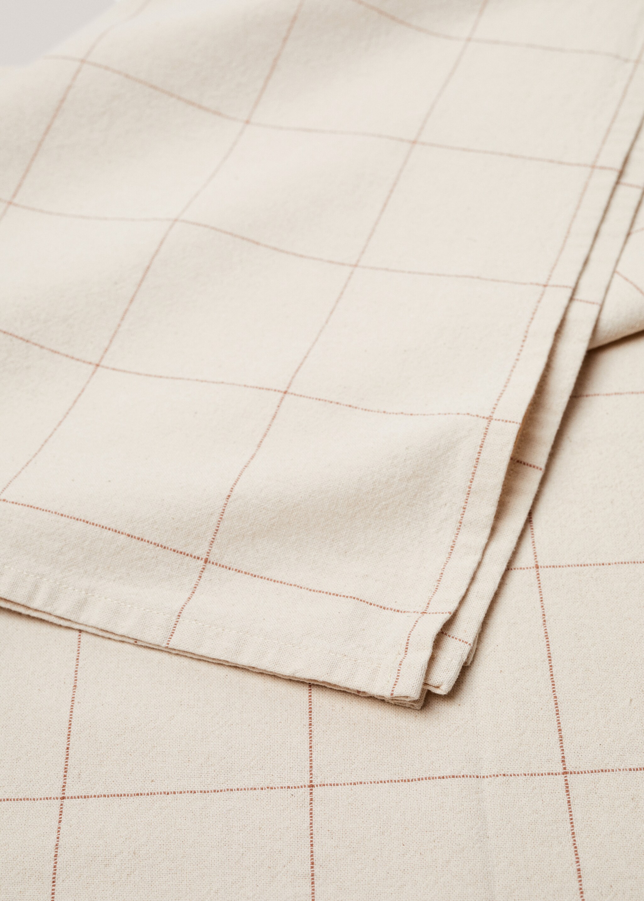 Check cotton tablecloth 150x250cm - Medium plane