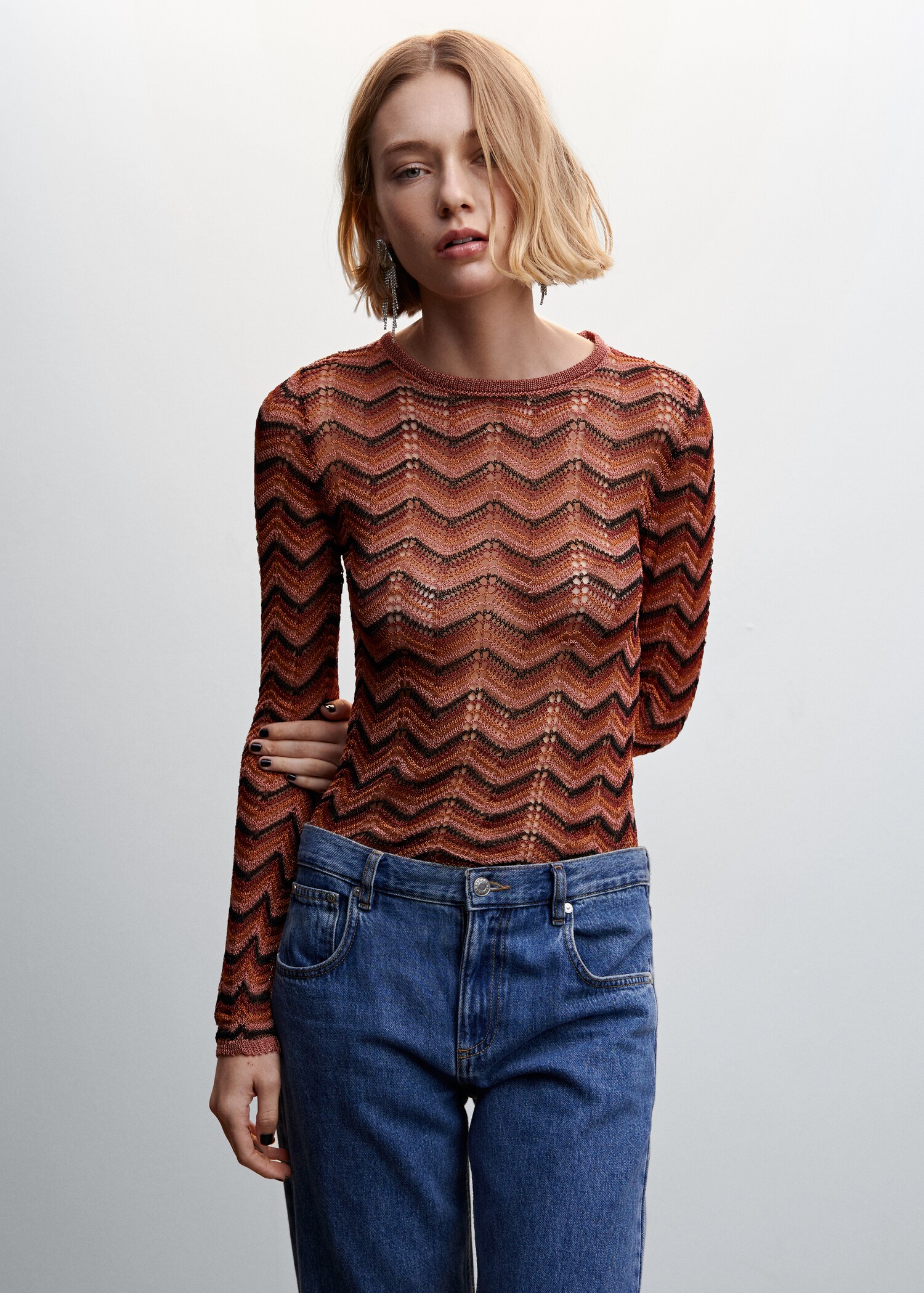 Pull-over ajouré lurex - Plan moyen