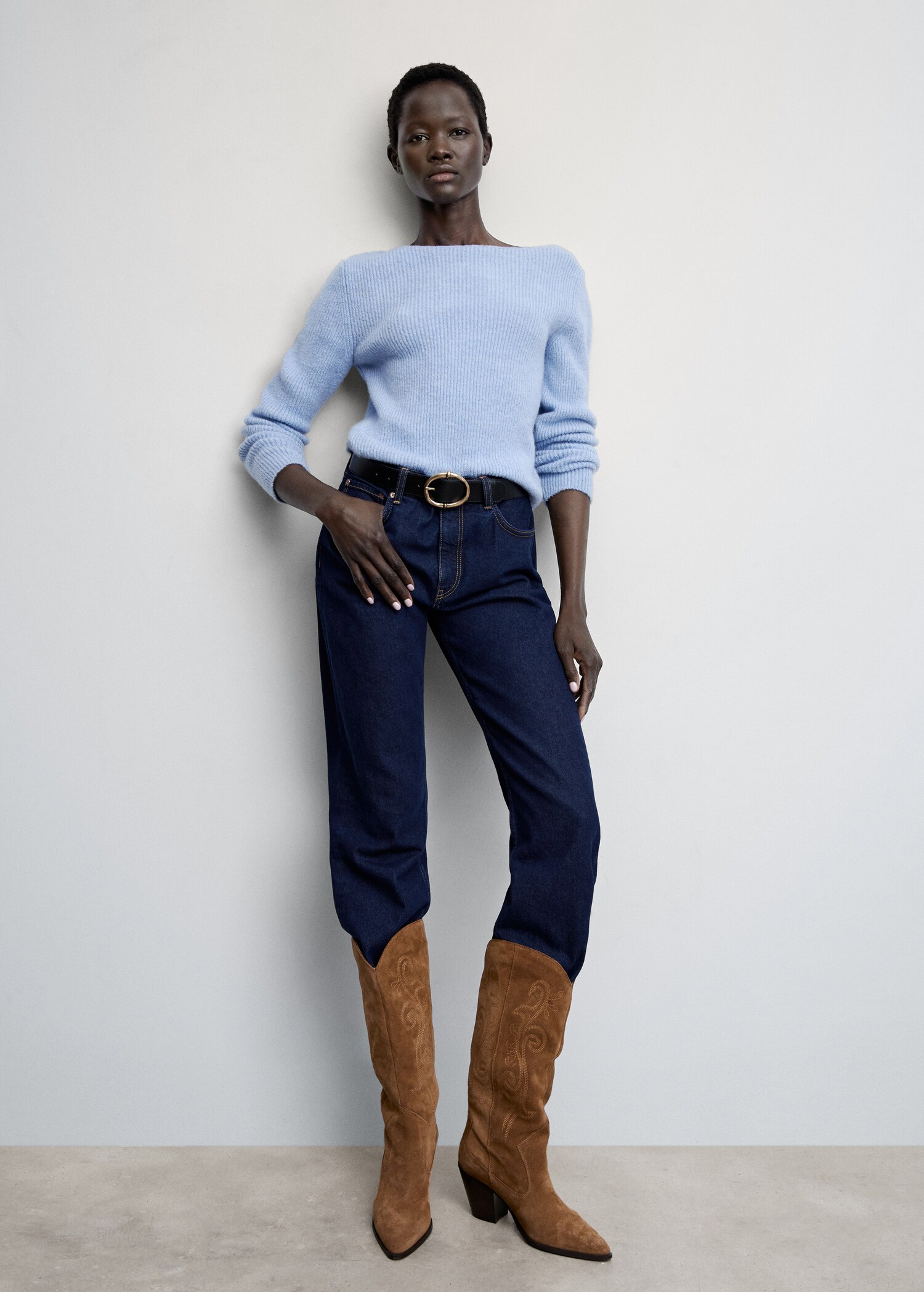 Boat neck ribbed sweater - Details of the article 1
