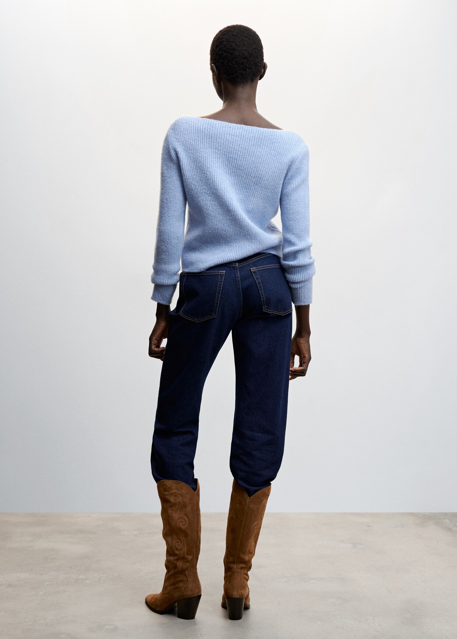 Boat neck ribbed sweater - Reverse of the article