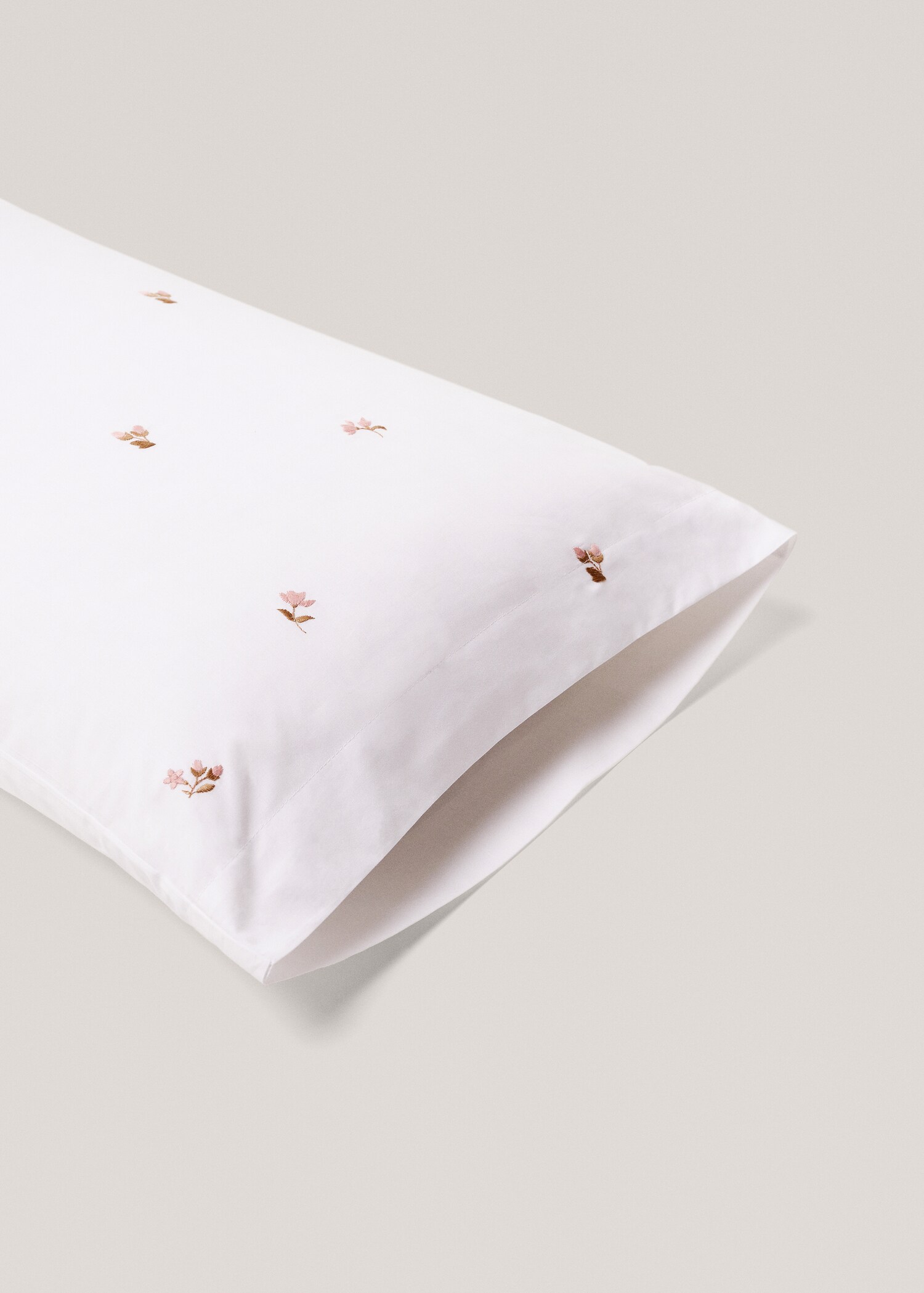 Floral-embroidered pillowcase 45x110cm (Pack of 2) - Details of the article 1