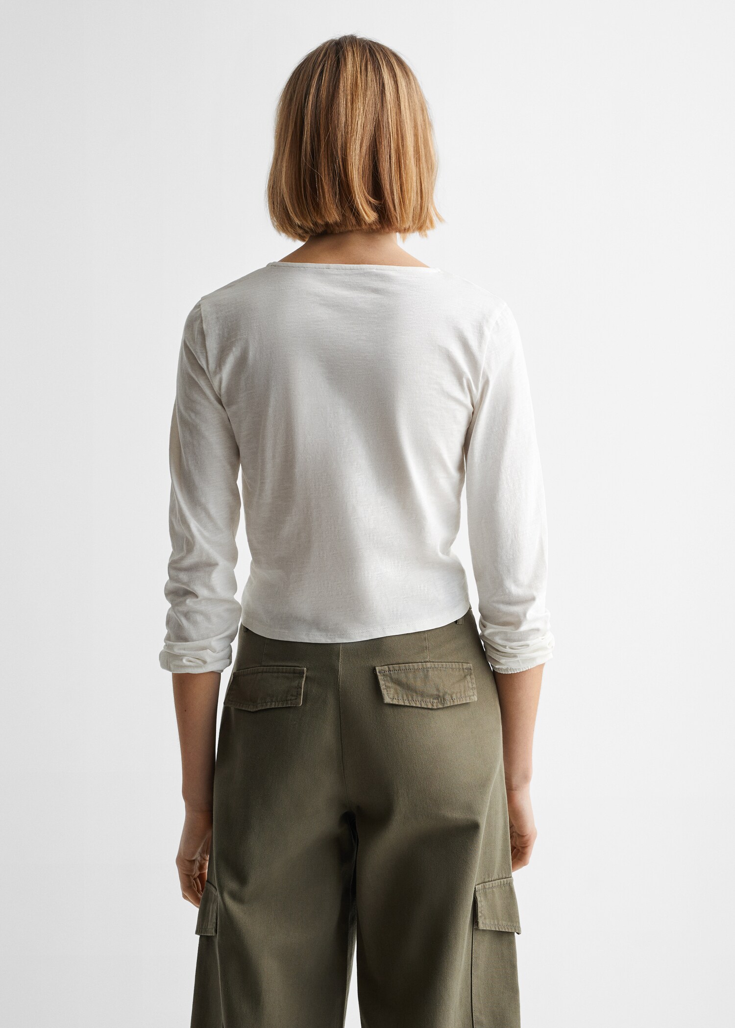 Cotton t-shirt with pucker detail - Reverse of the article