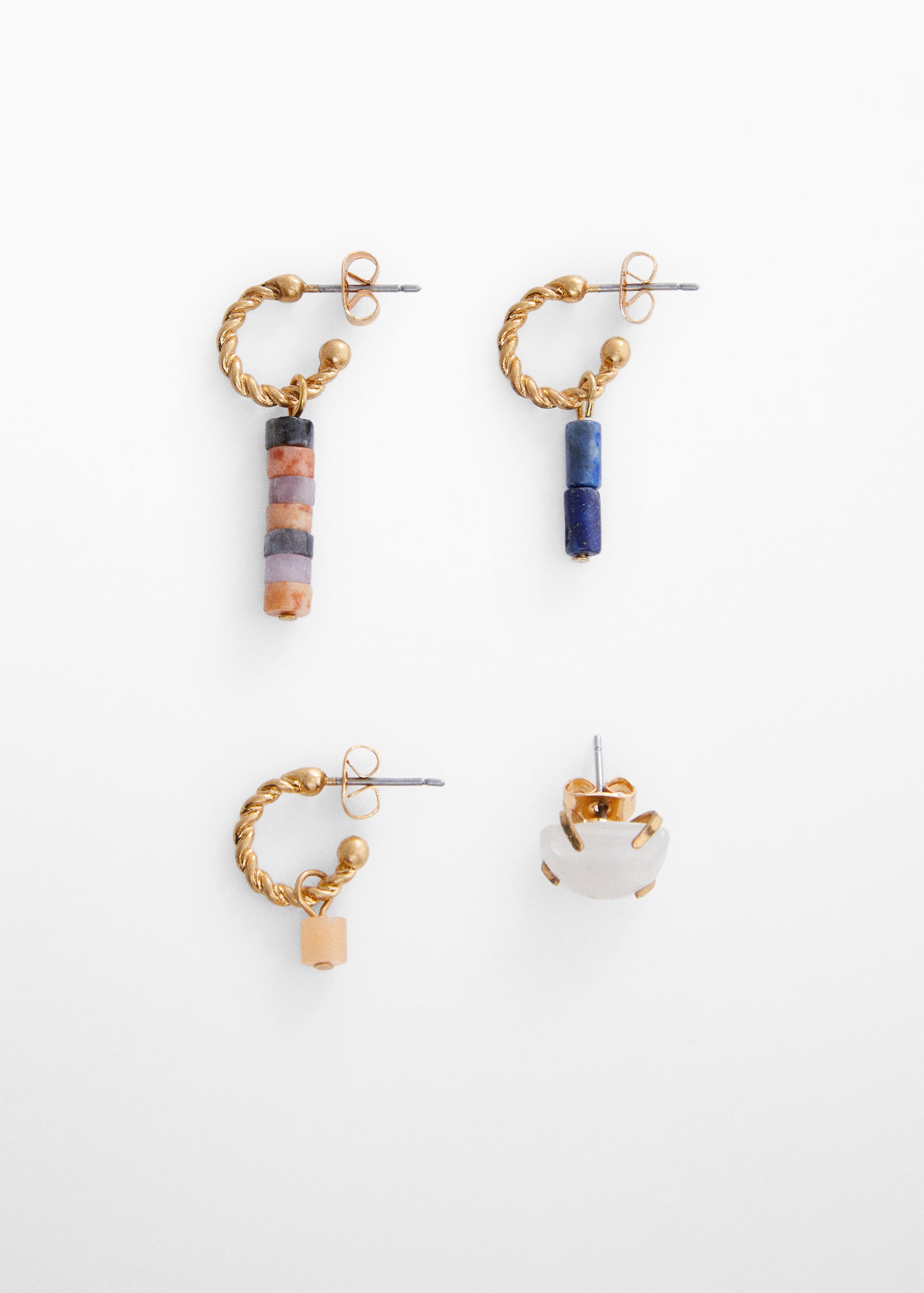 Pack of 4 semi-precious stones earrings - Article without model