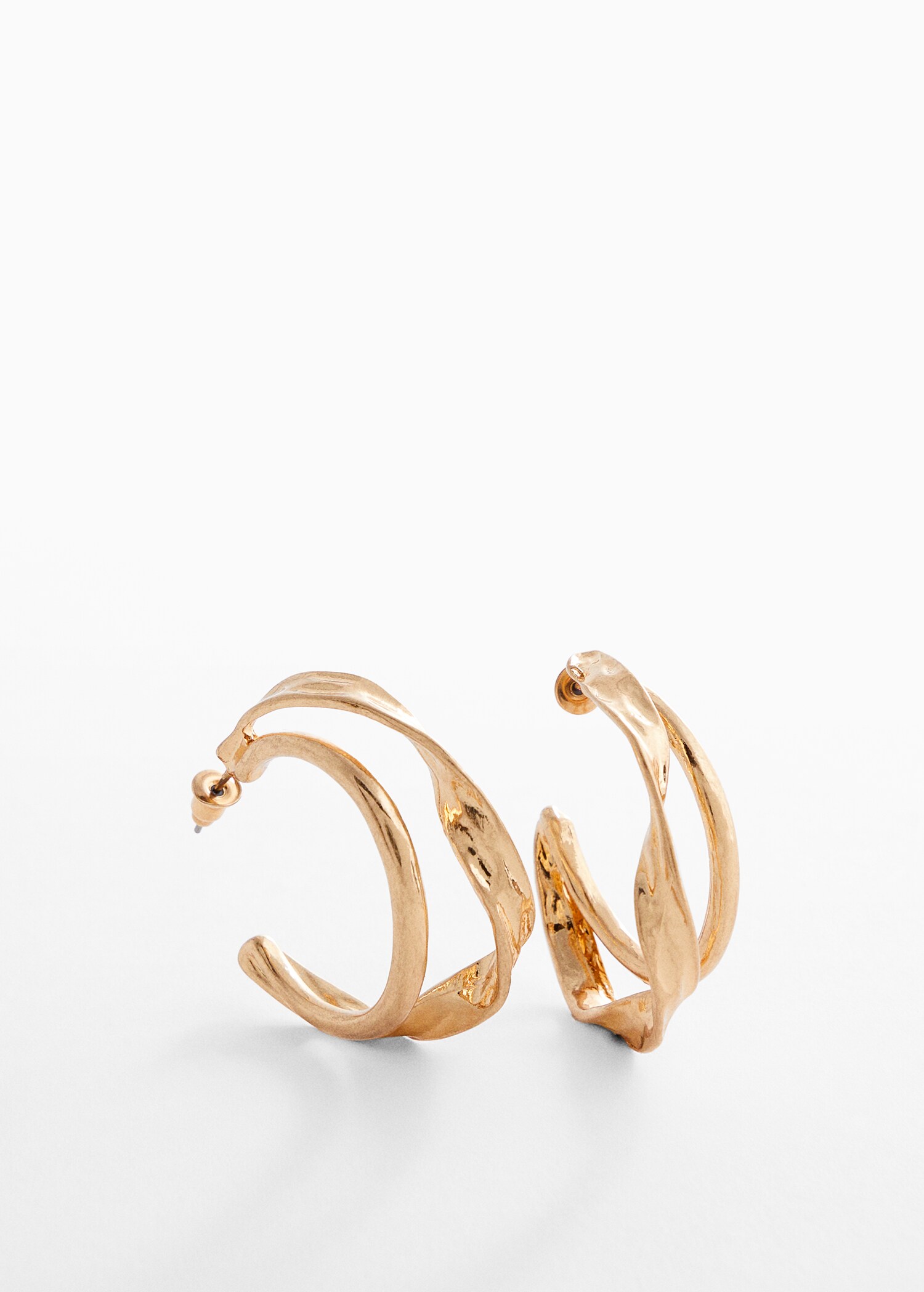 Twisted hoop earrings - Medium plane