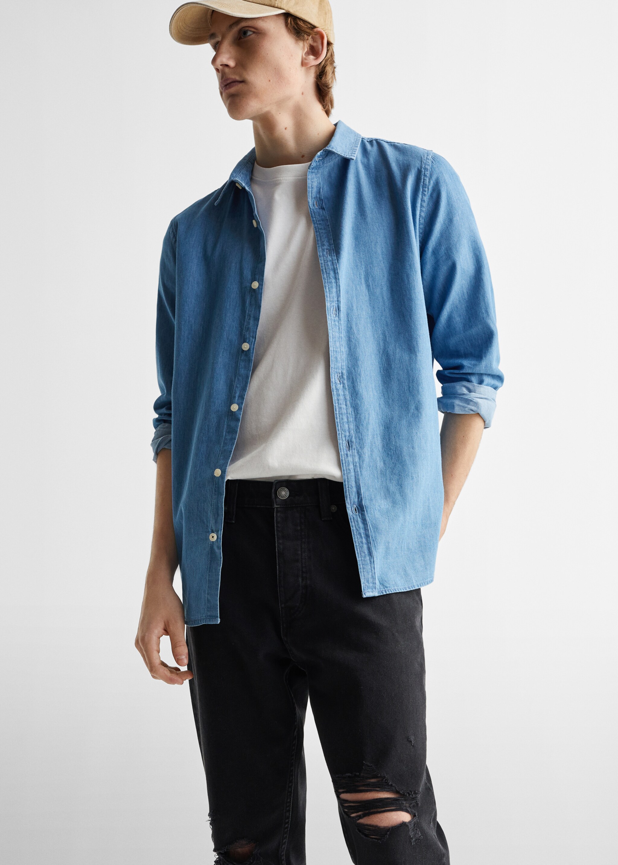 Jeans tapered-fit strappi - Piano medio