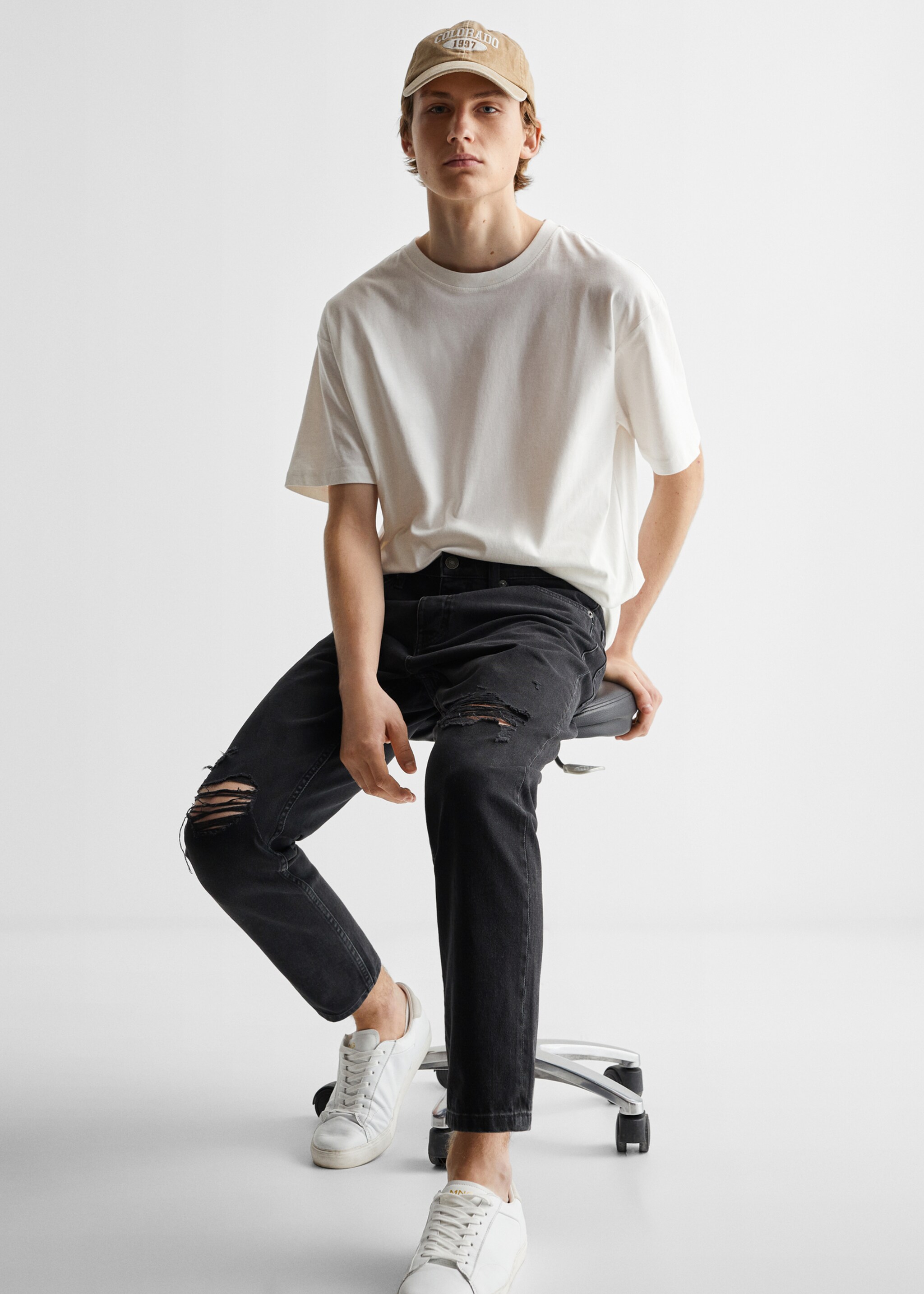 Jeans tapered-fit strappi - Dettaglio dell'articolo 2