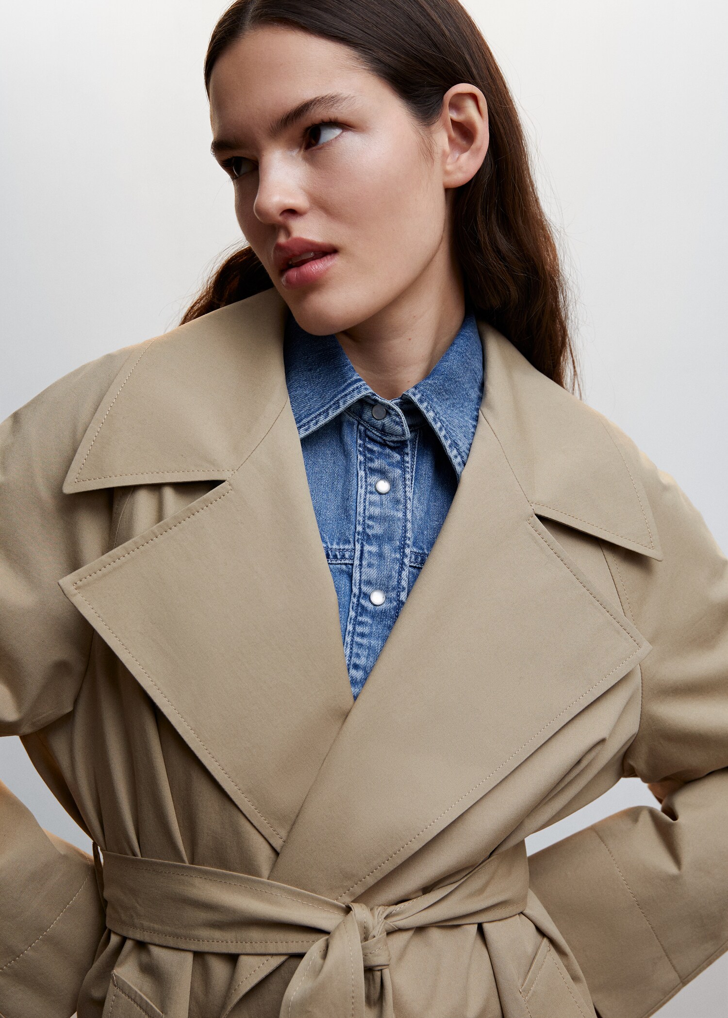 Oversized cotton trench coat - Details of the article 1