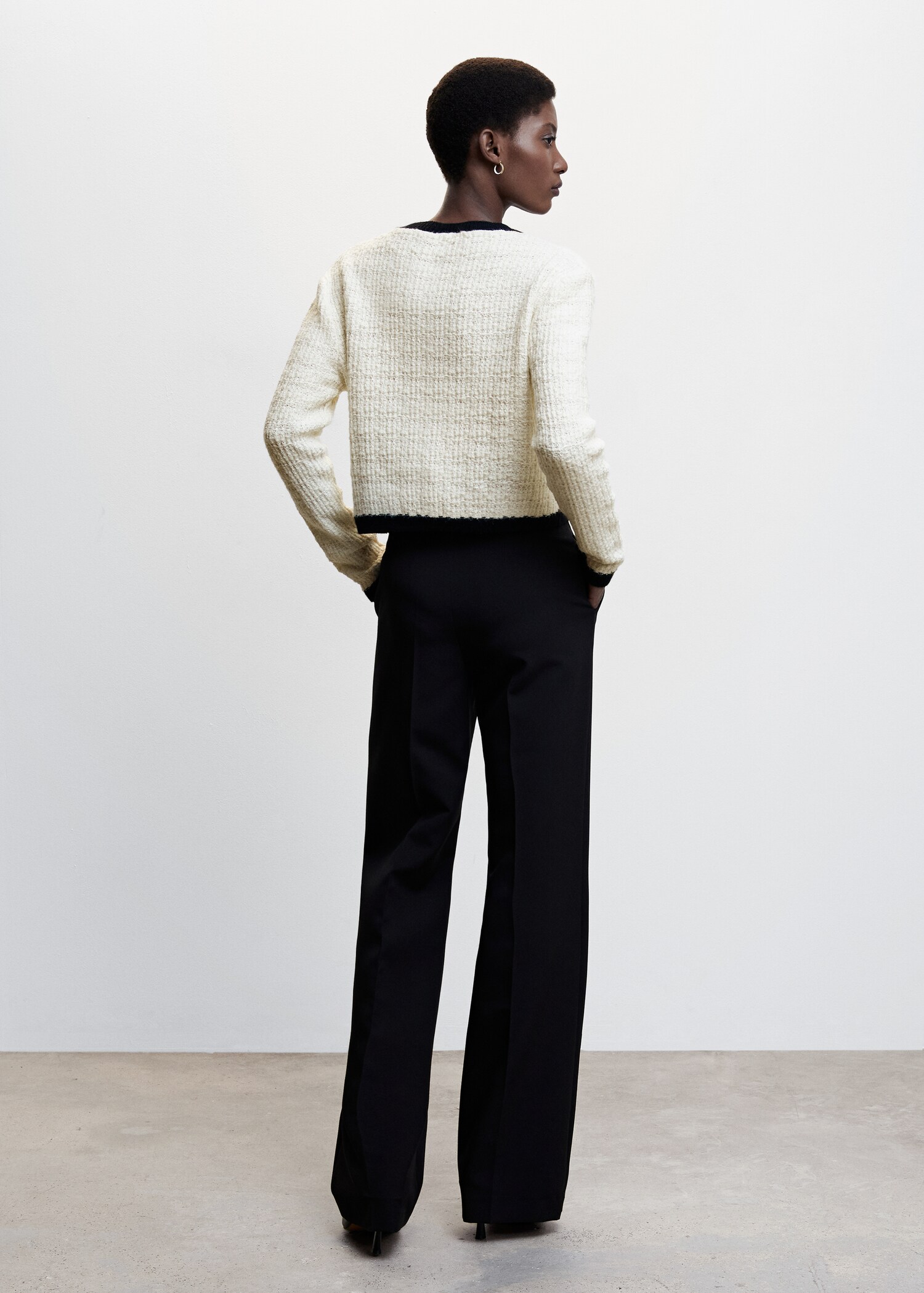 Pocket tweed cardigan - Reverse of the article