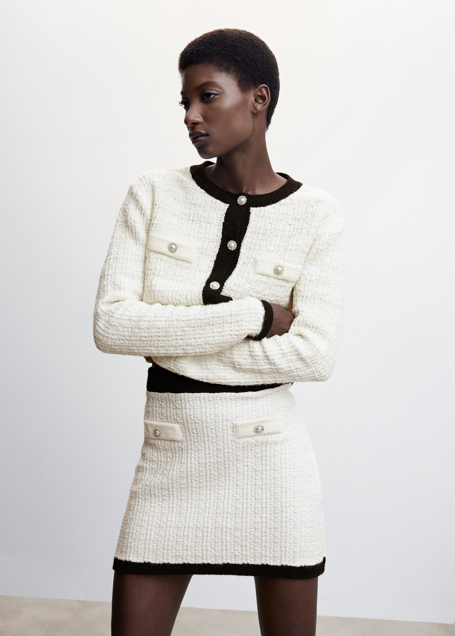 Faldilla tweed botons  - Pla mig
