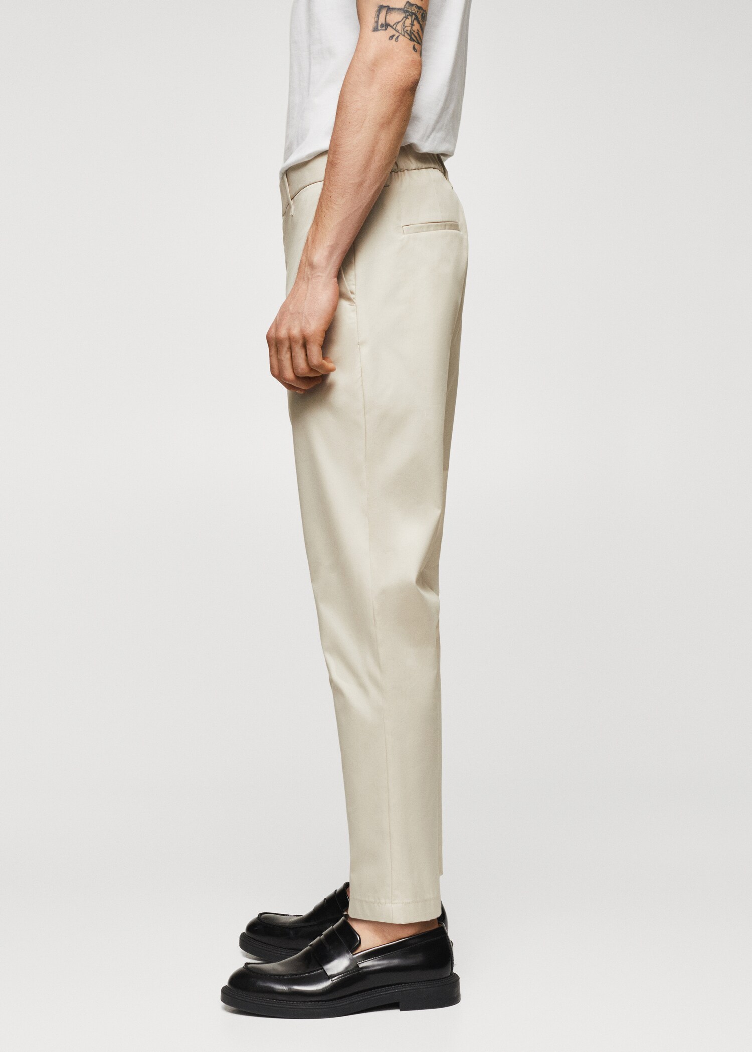 Slim-fit cotton trousers - Details of the article 4