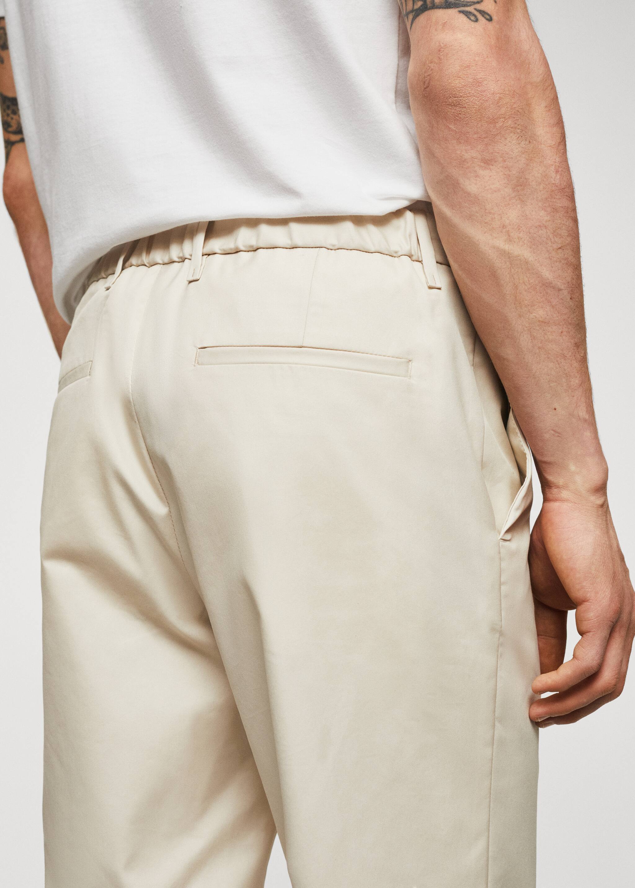 Slim-fit cotton trousers - Details of the article 6