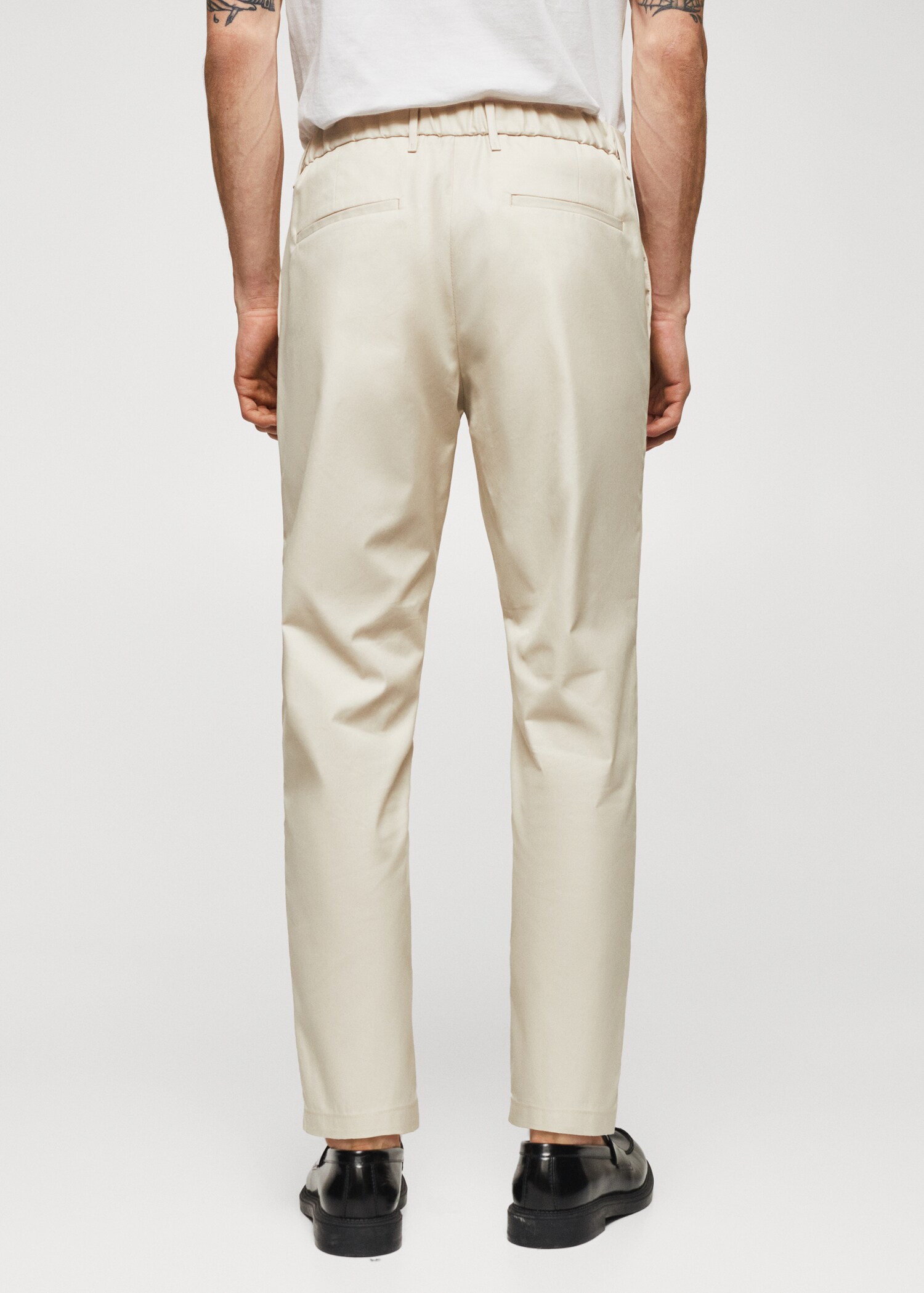 Slim-fit cotton trousers - Reverse of the article