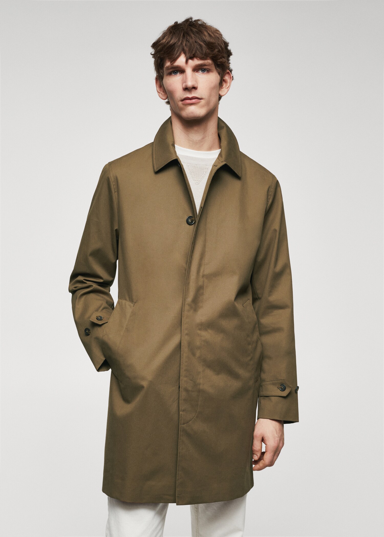Trench cotó water repellent - Pla mig