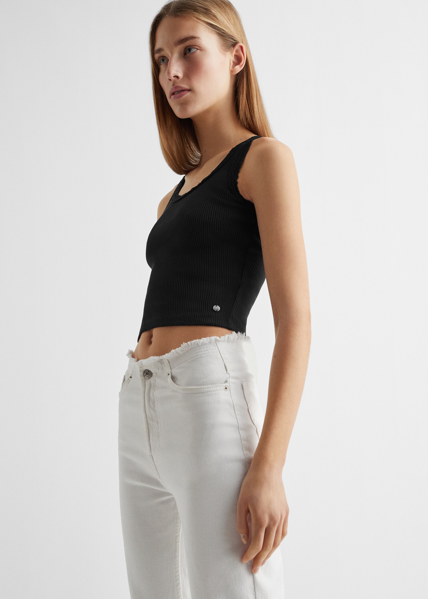 Lace detail t-shirt - Medium plane