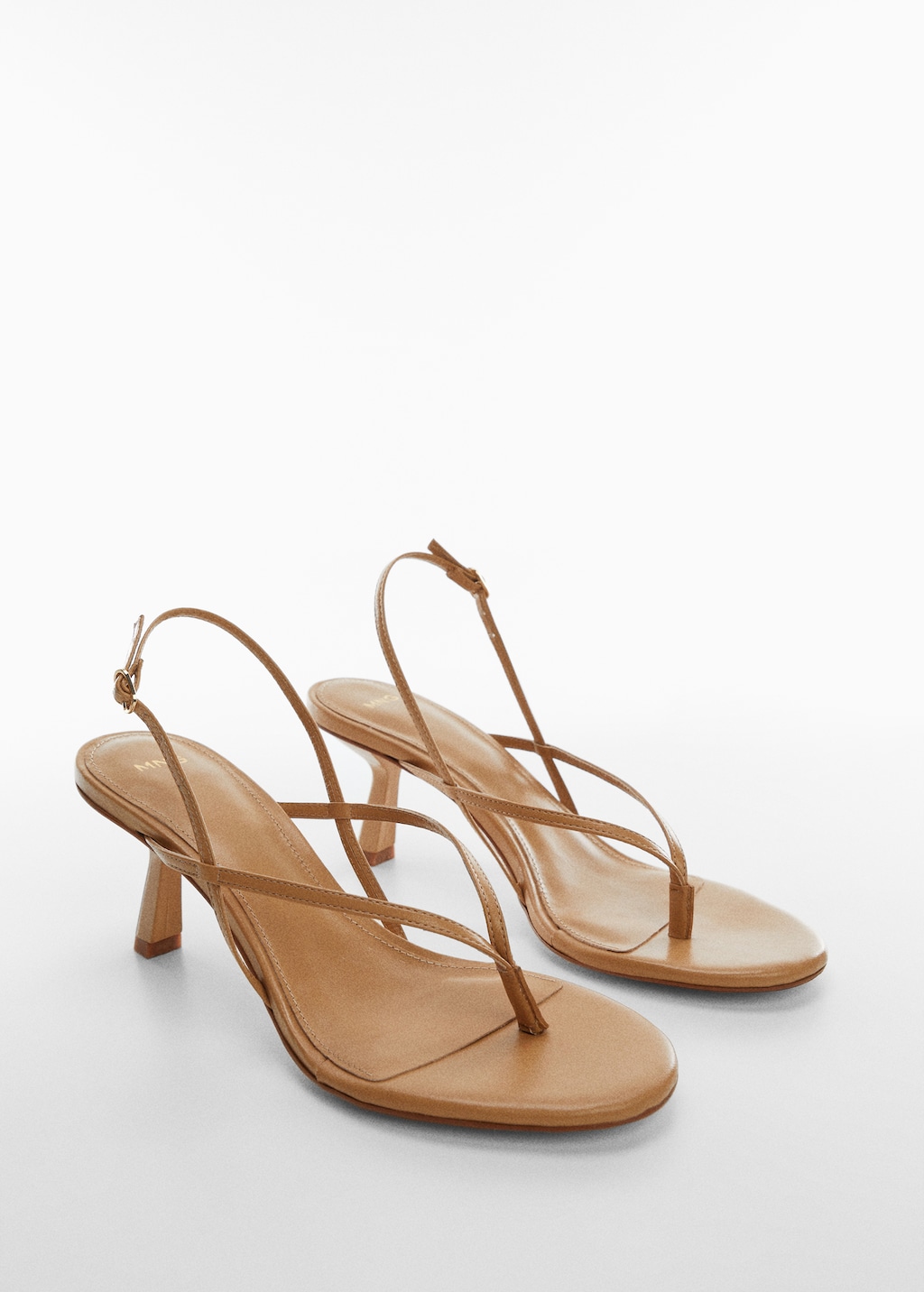 Heeled leather sandals with straps Women MANGO OUTLET Sweden