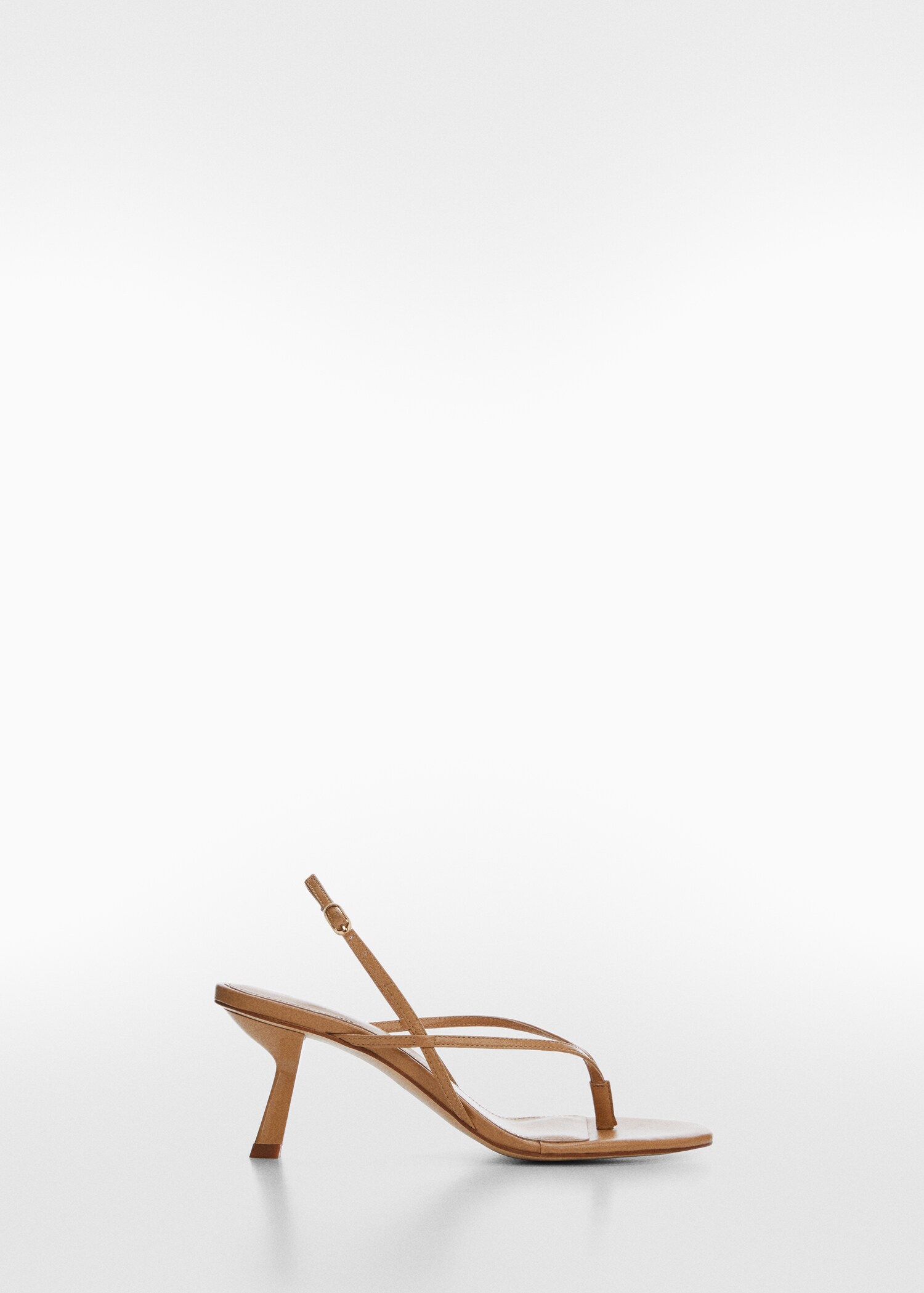 Heeled leather sandals with straps - Article without model