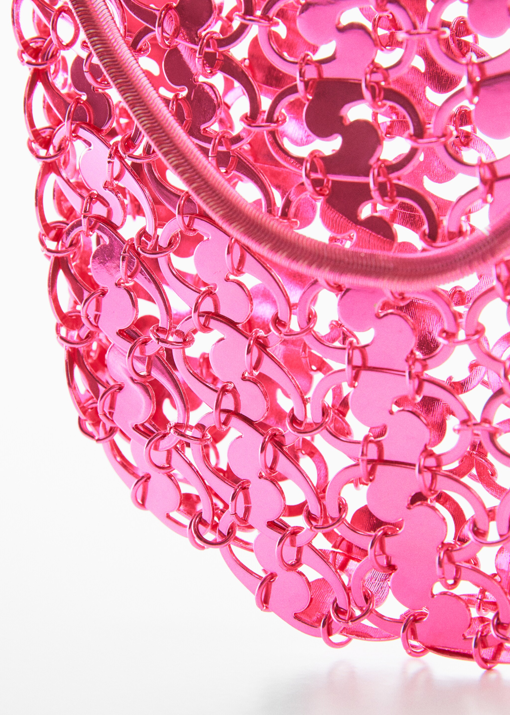 Small metallic bag - Details of the article 2, Fuchsia. Ref: 47024763-00.