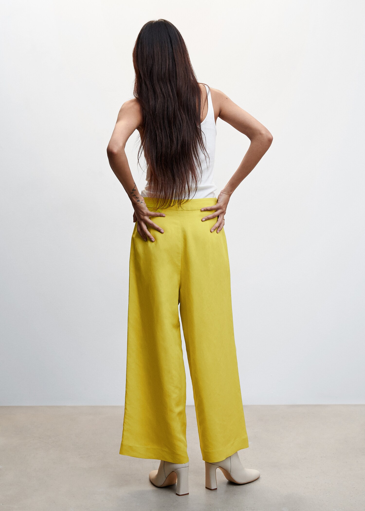 Cropped linen-blend pants - Reverse of the article