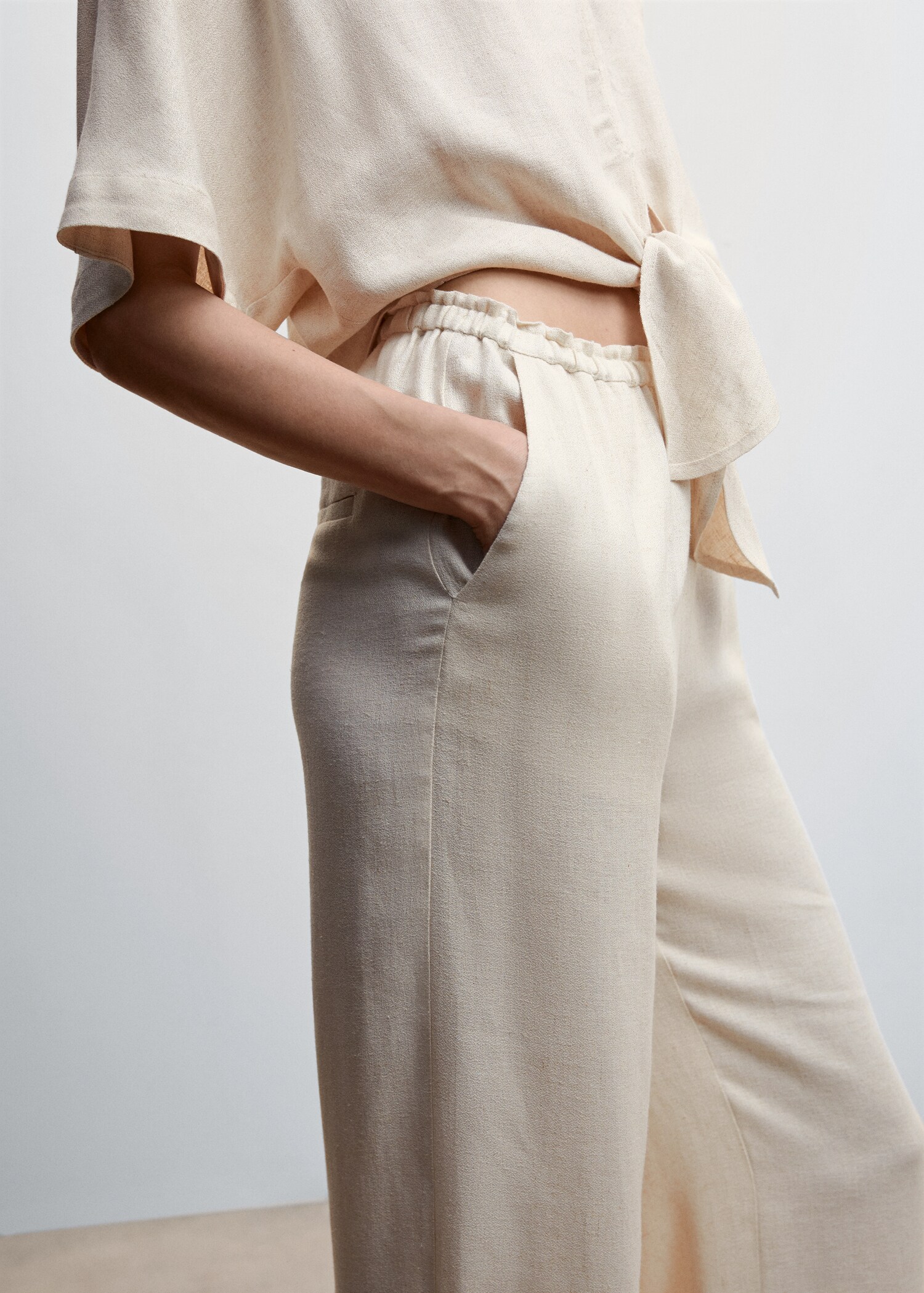 Pantalons setinats cintura elàstica - Detall de l'article 6