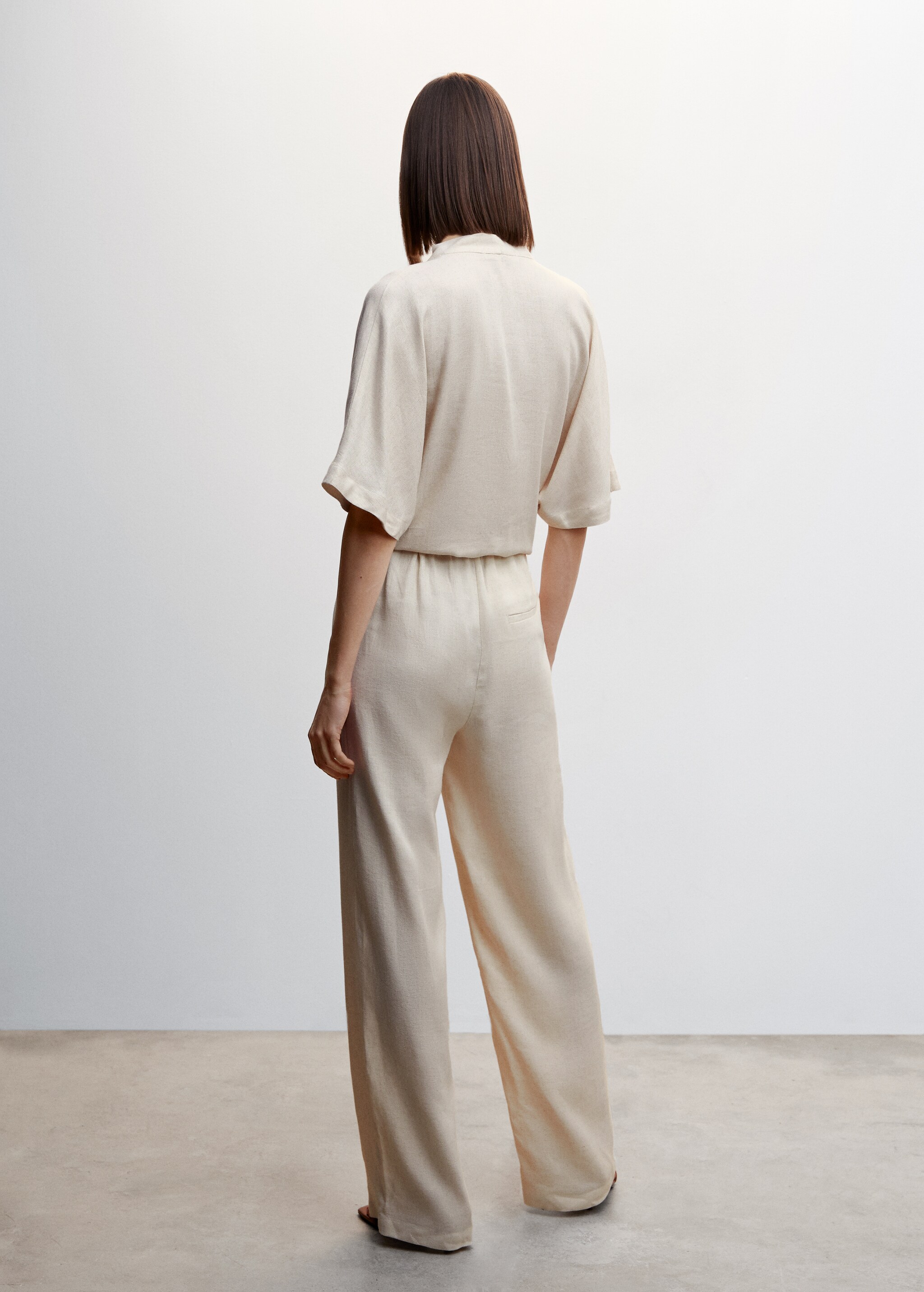 Satin trousers with elastic waist - Reverse of the article