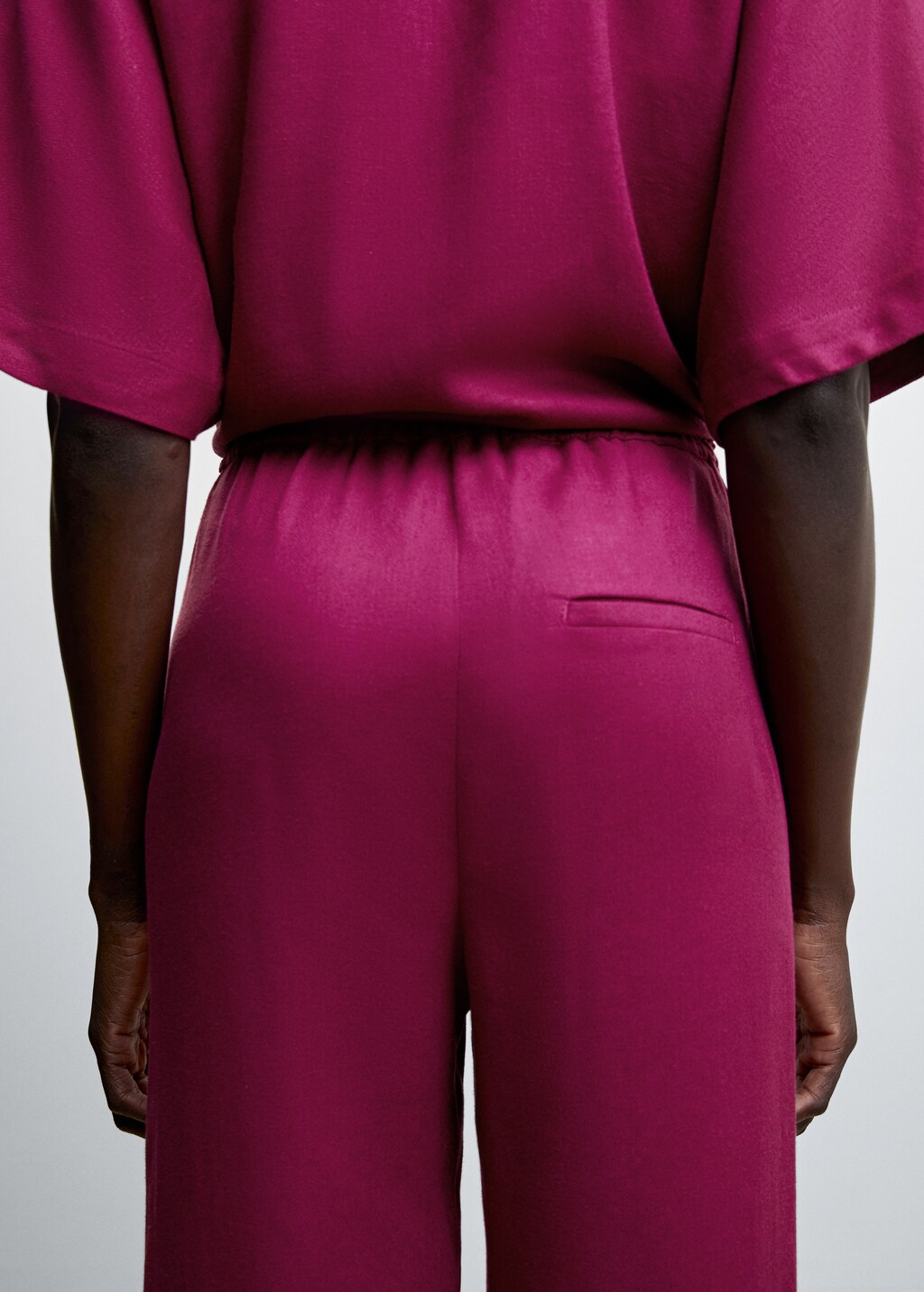 Satin pants with elastic waist - Women | MANGO OUTLET USA