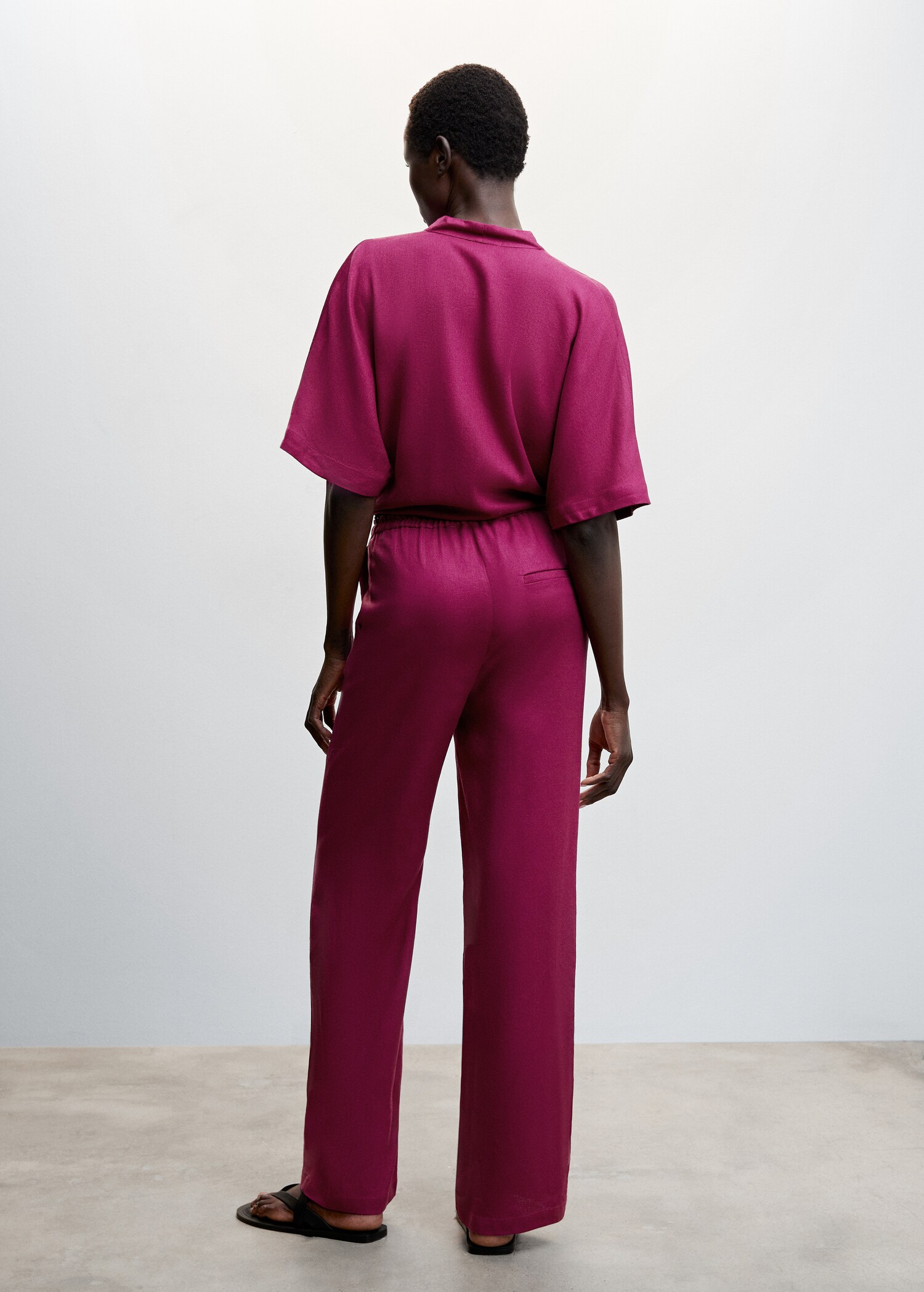 Pantalons setinats cintura elàstica - Revers de l'article