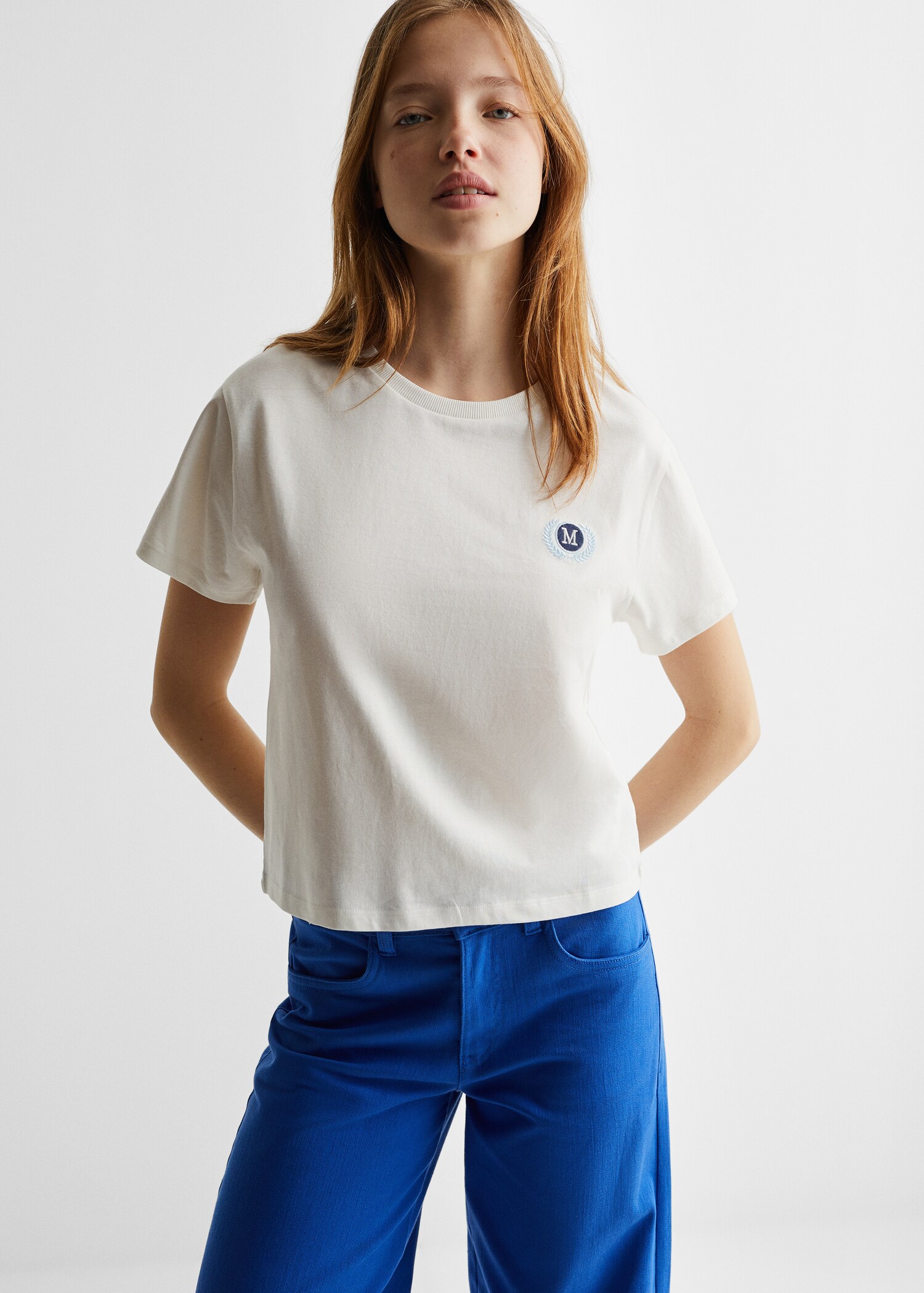 Embroidered shield t-shirt - Medium plane