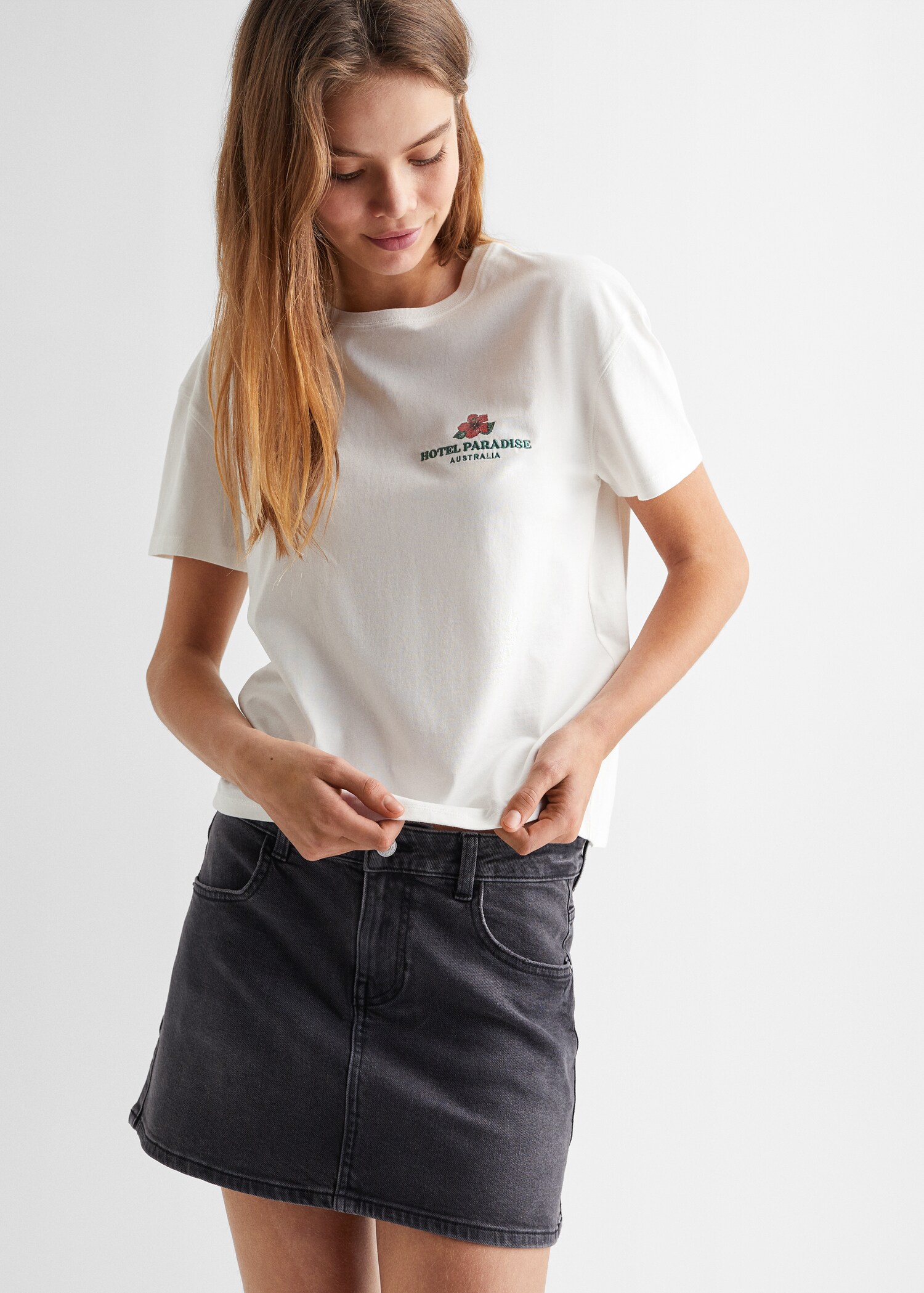 Printed cotton-blend T-shirt - Medium plane