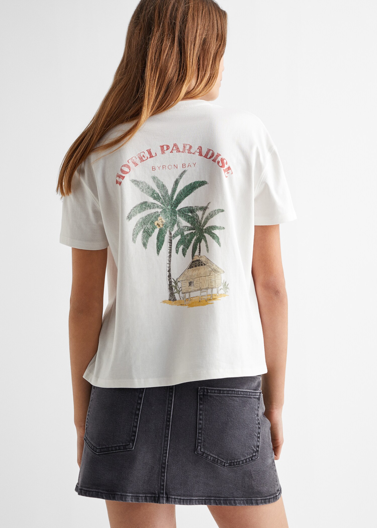 Printed cotton-blend T-shirt - Reverse of the article