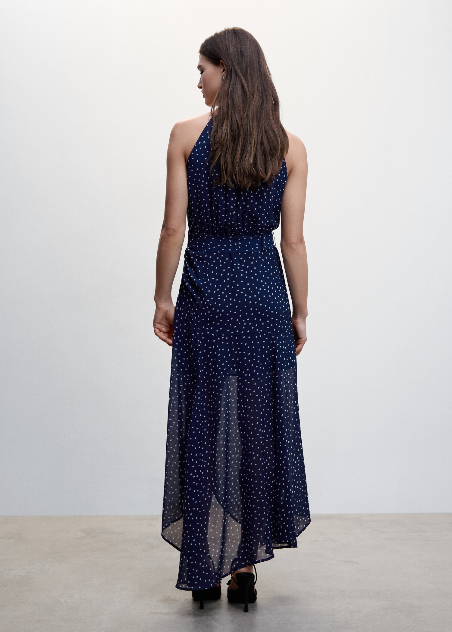 Vestido topos cuello halter - Reverso del artículo