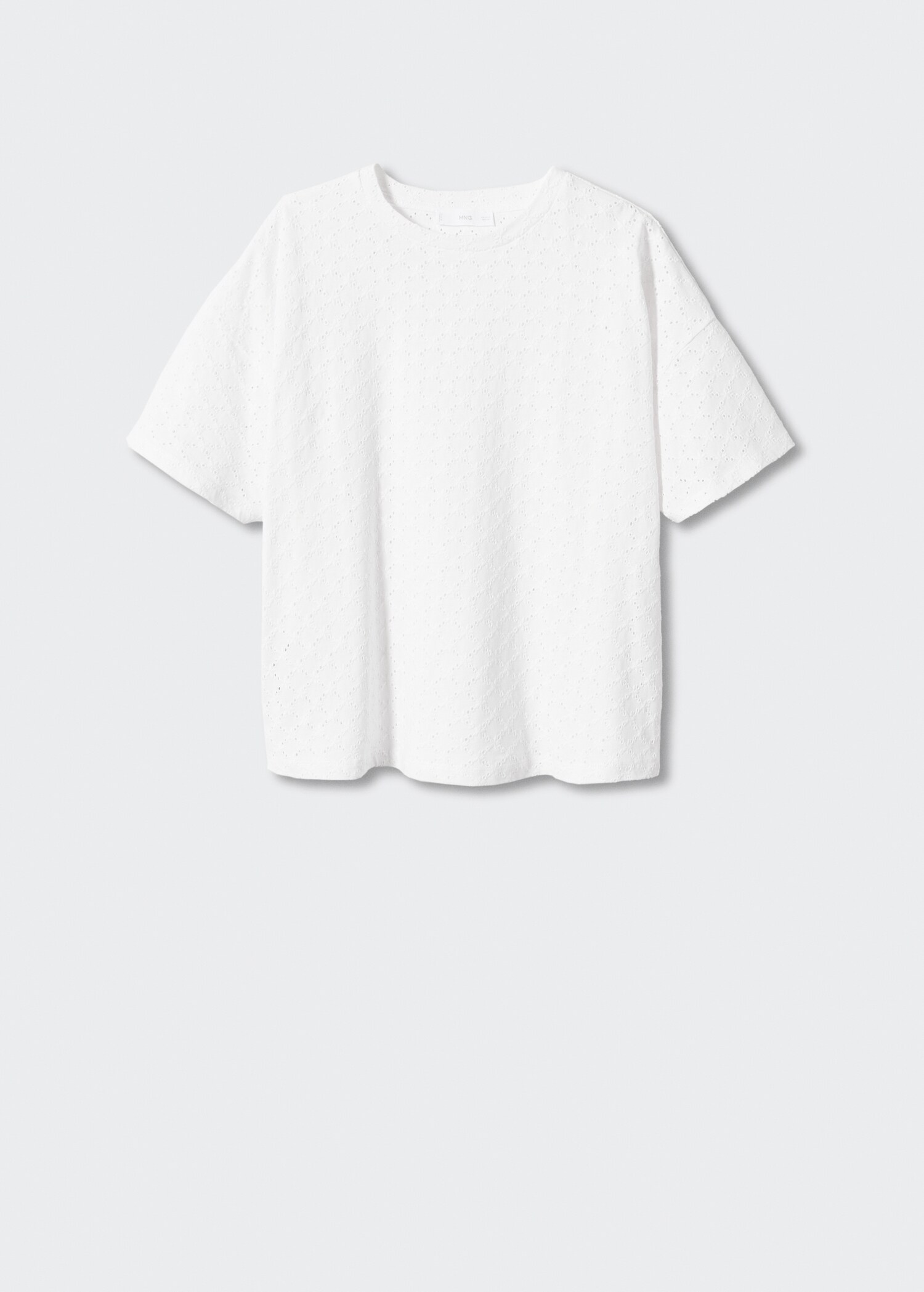 Openwork cotton-blend T-shirt - Article without model