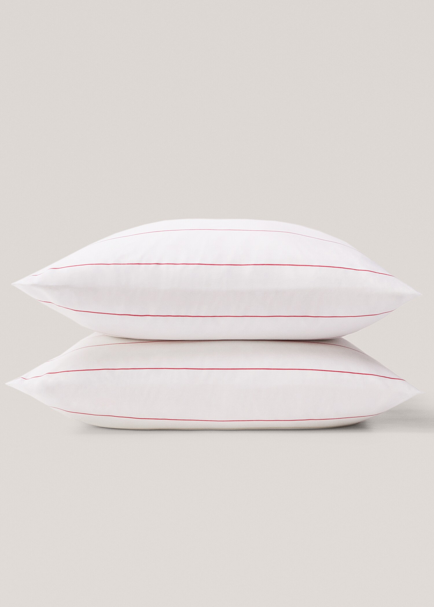Pack of 2 striped cotton cushion covers 60x60cm - Details of the article 1