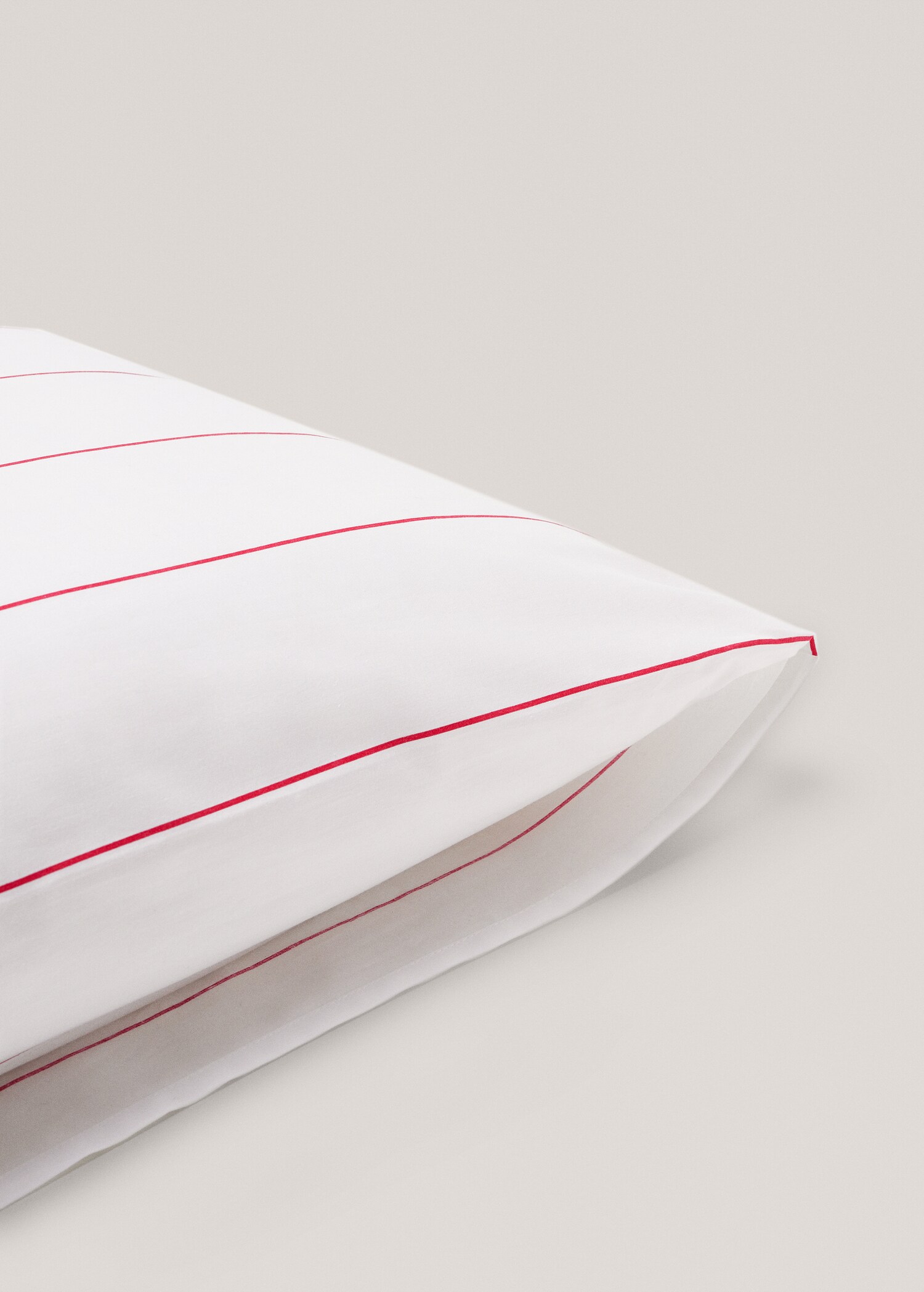 Pack of 2 striped cotton cushion covers 60x60cm - Details of the article 3