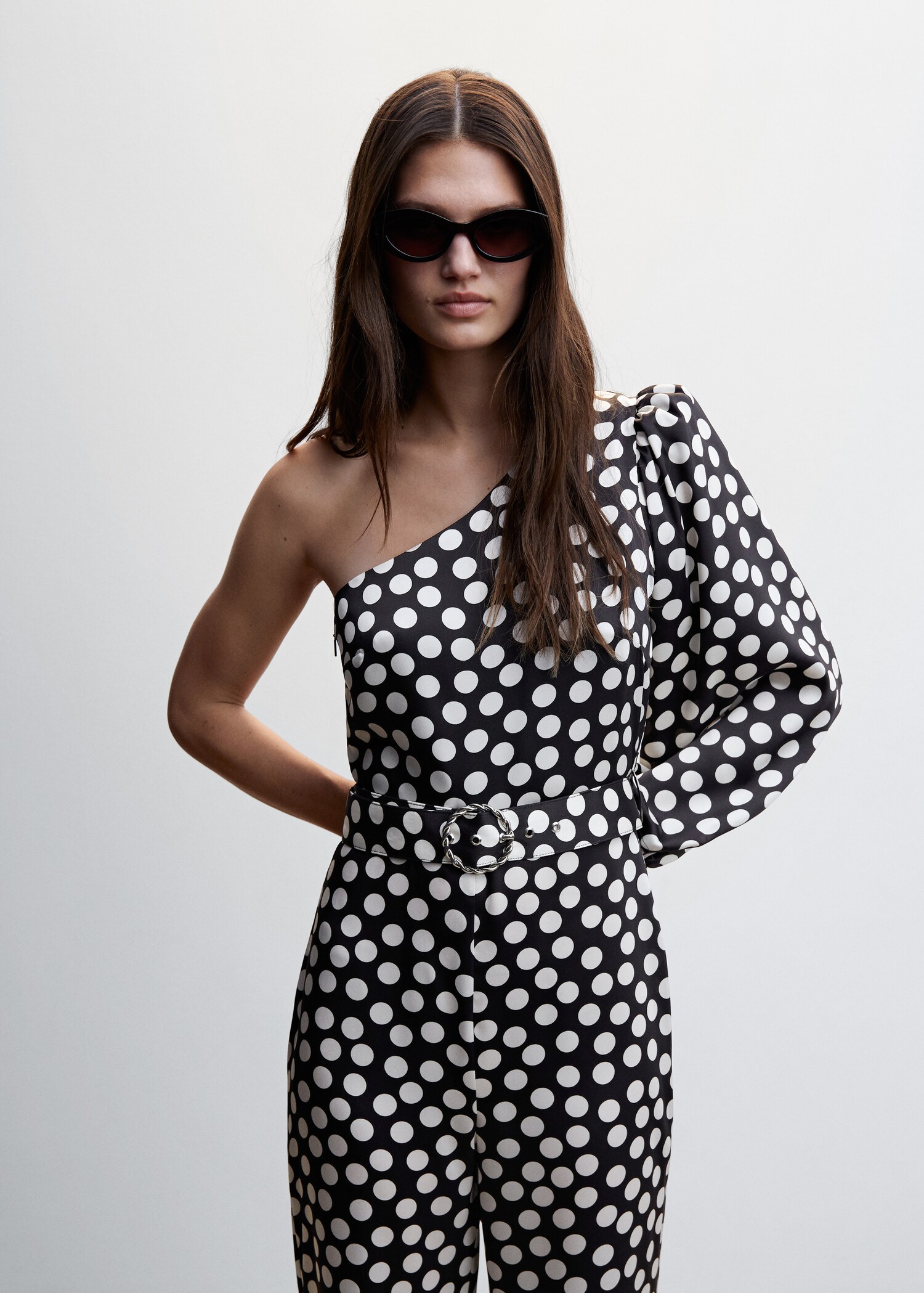 Polka dots asymmetric jumpsuit - Medium plane