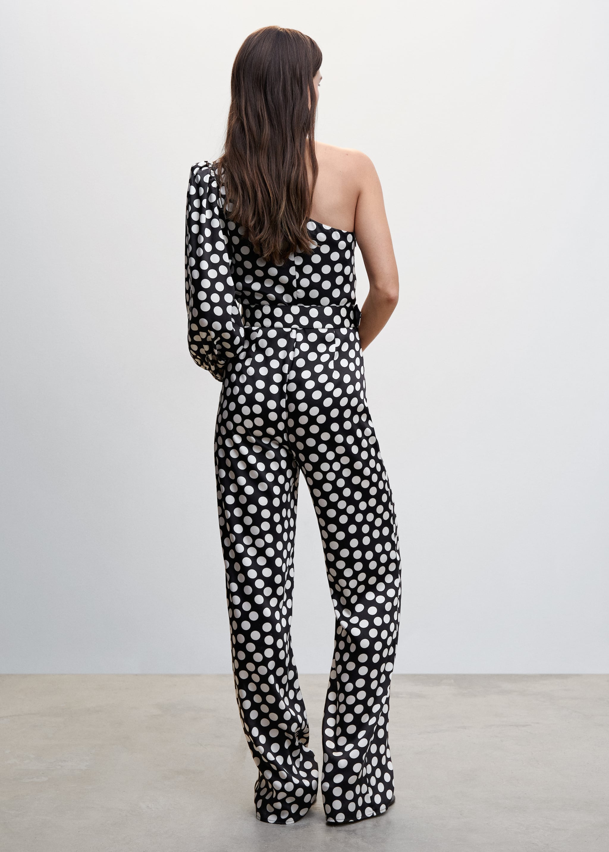 Polka dots asymmetric jumpsuit - Reverse of the article
