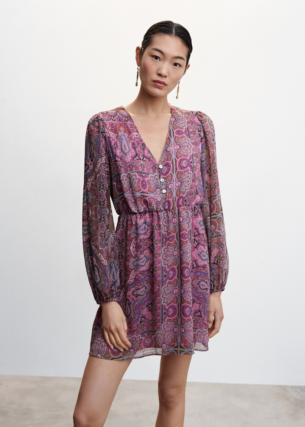 Mango button dress hot sale