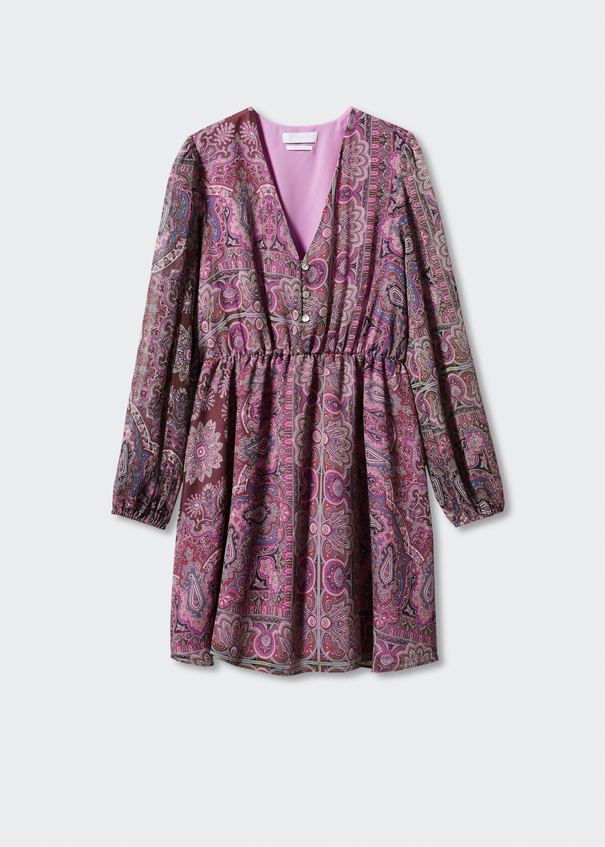 Paisley print dress with buttons - Article without model