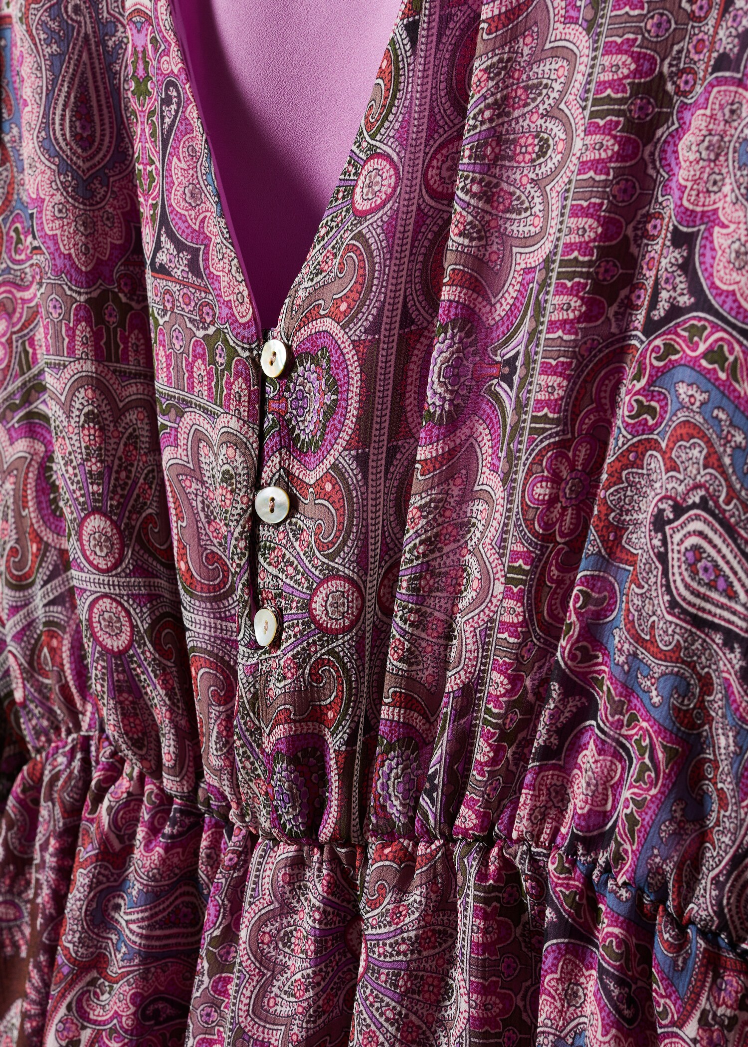 Vestido estampado paisley botones - Detalle del artículo 8