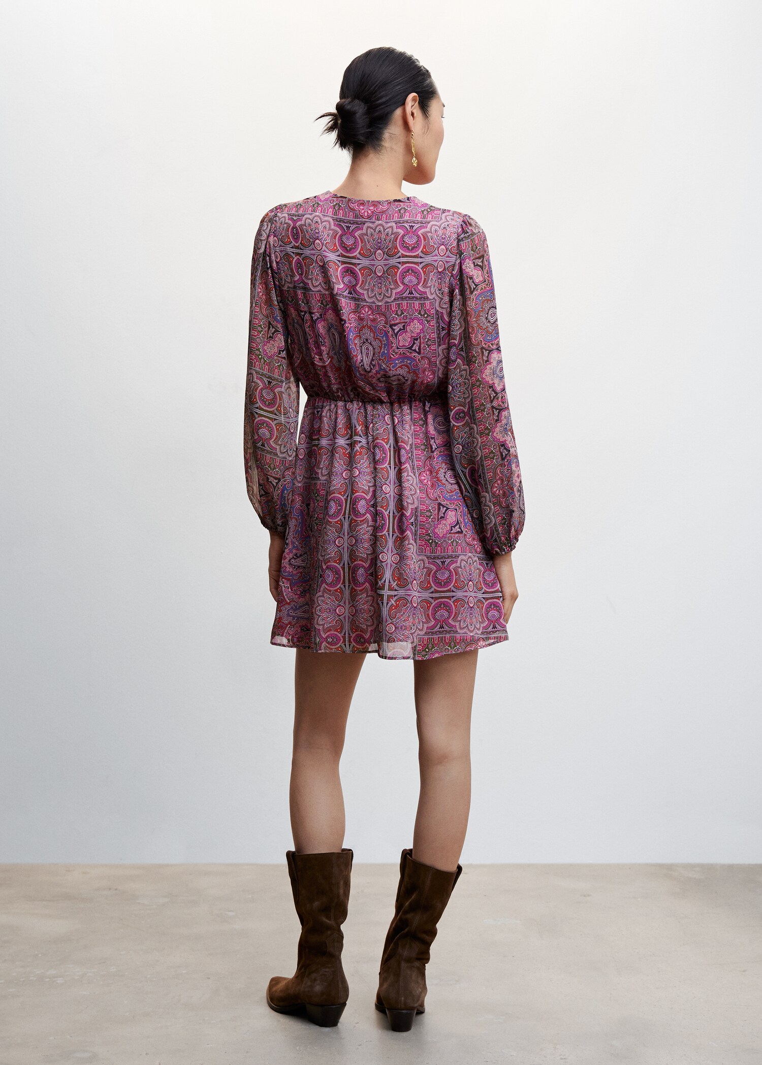 Vestido estampado paisley botones - Reverso del artículo