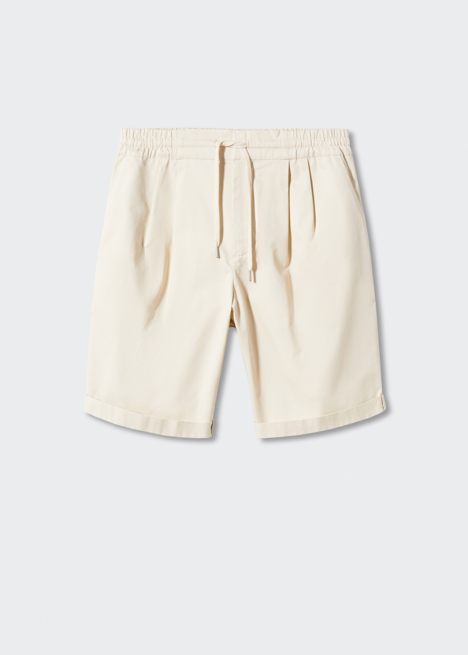 Cotton pleated Bermuda shorts - Article without model