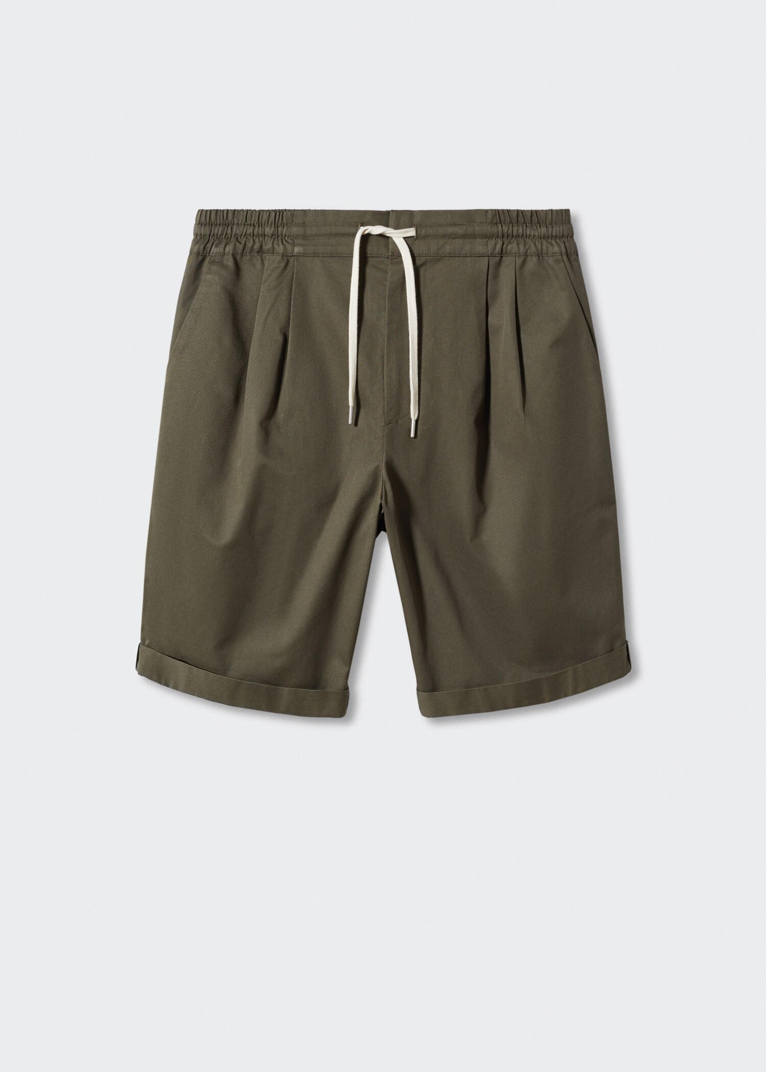 Cotton pleated Bermuda shorts - Article without model