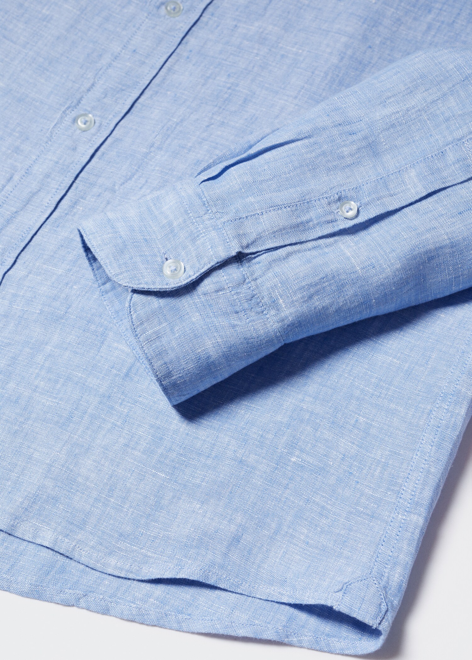 100% linen Mao collar shirt - Details of the article 8