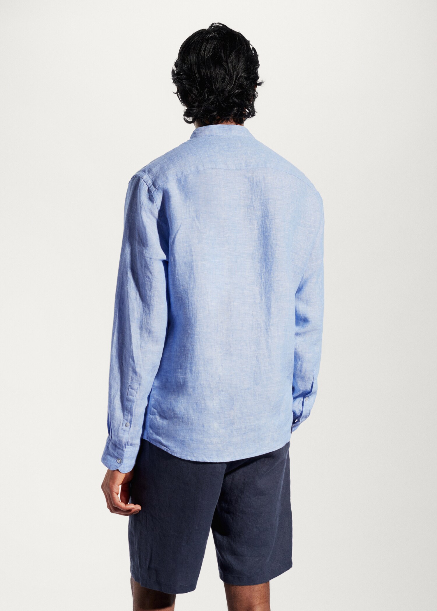 100% linen Mao collar shirt - Reverse of the article