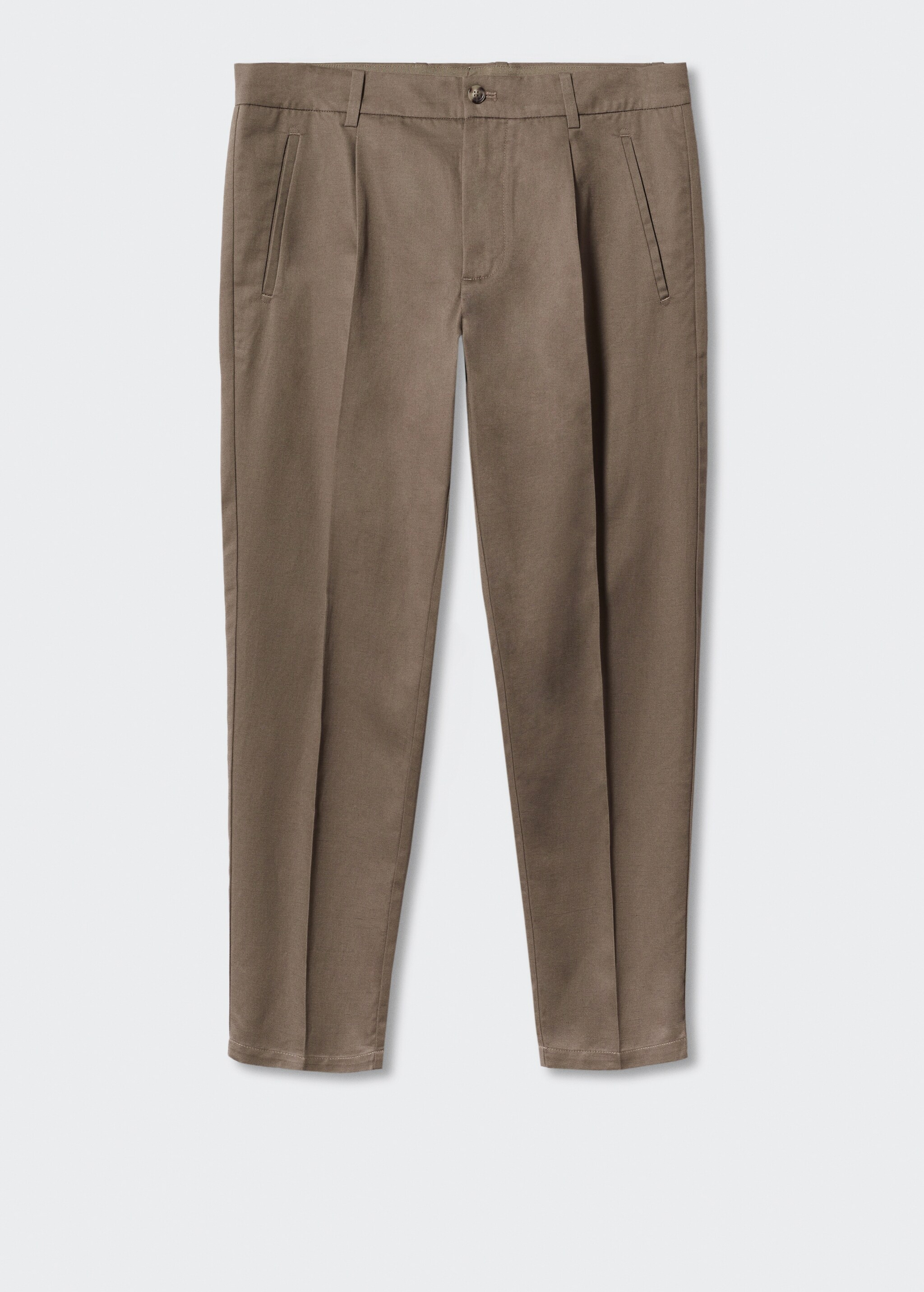 Cotton linen suit trousers with pleats - Article without model