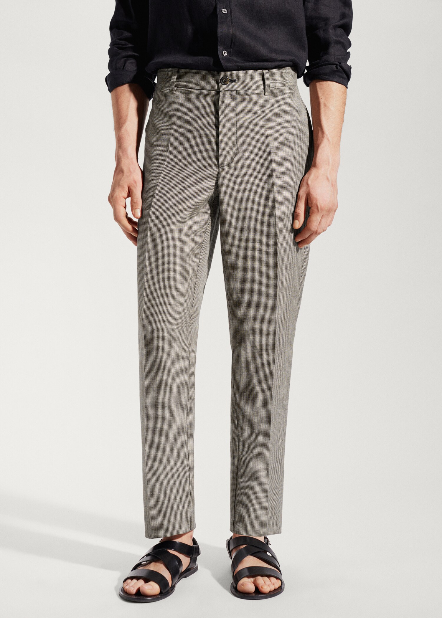 Slim fit linen pants - Medium plane