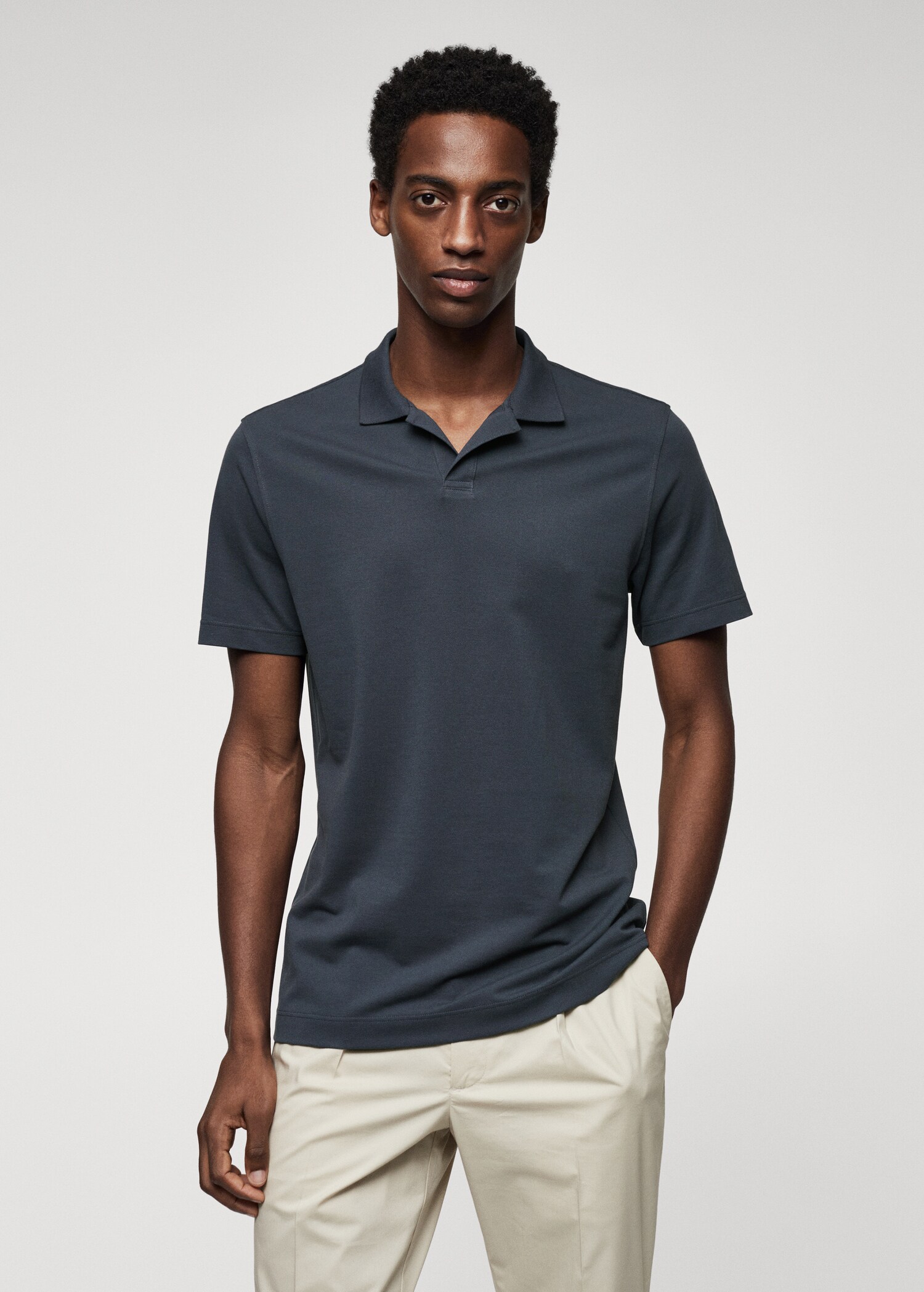 Cotton piqué polo shirt - Medium plane