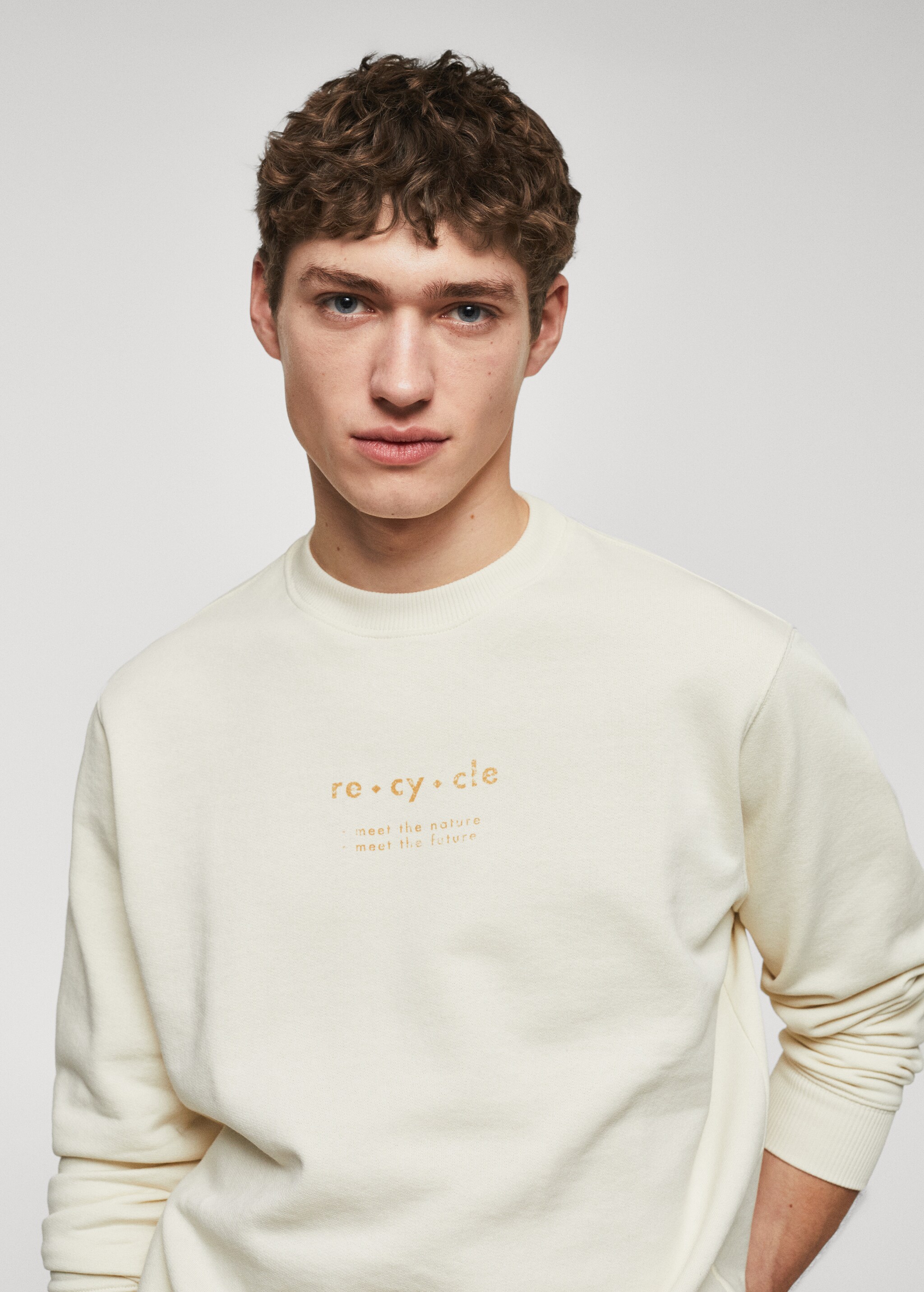 Sweatshirt aus 100 % Baumwolle mit Schriftzug - Detail des Artikels 1